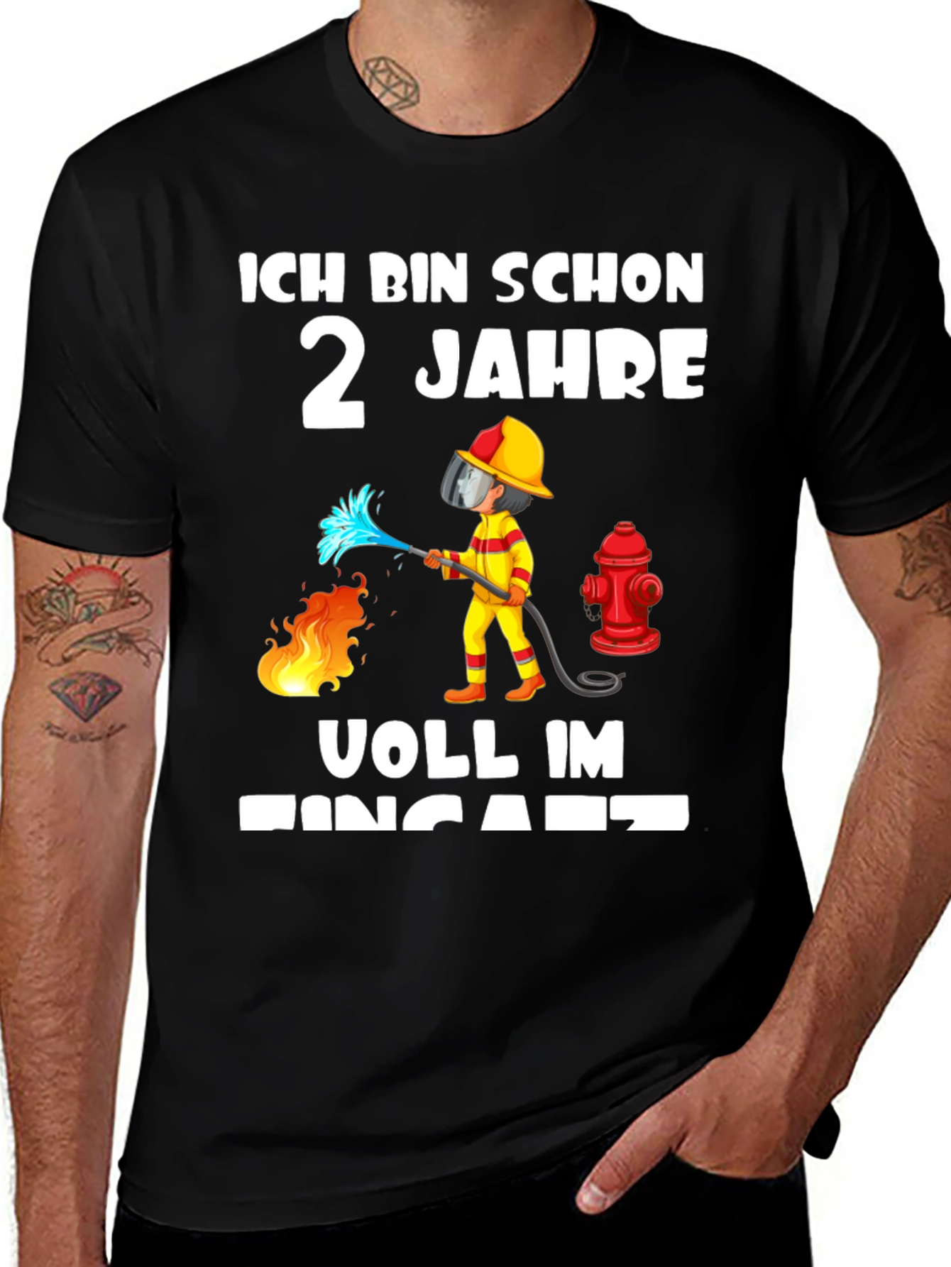 2 Jahre Feuerwehrmann T-Shirt