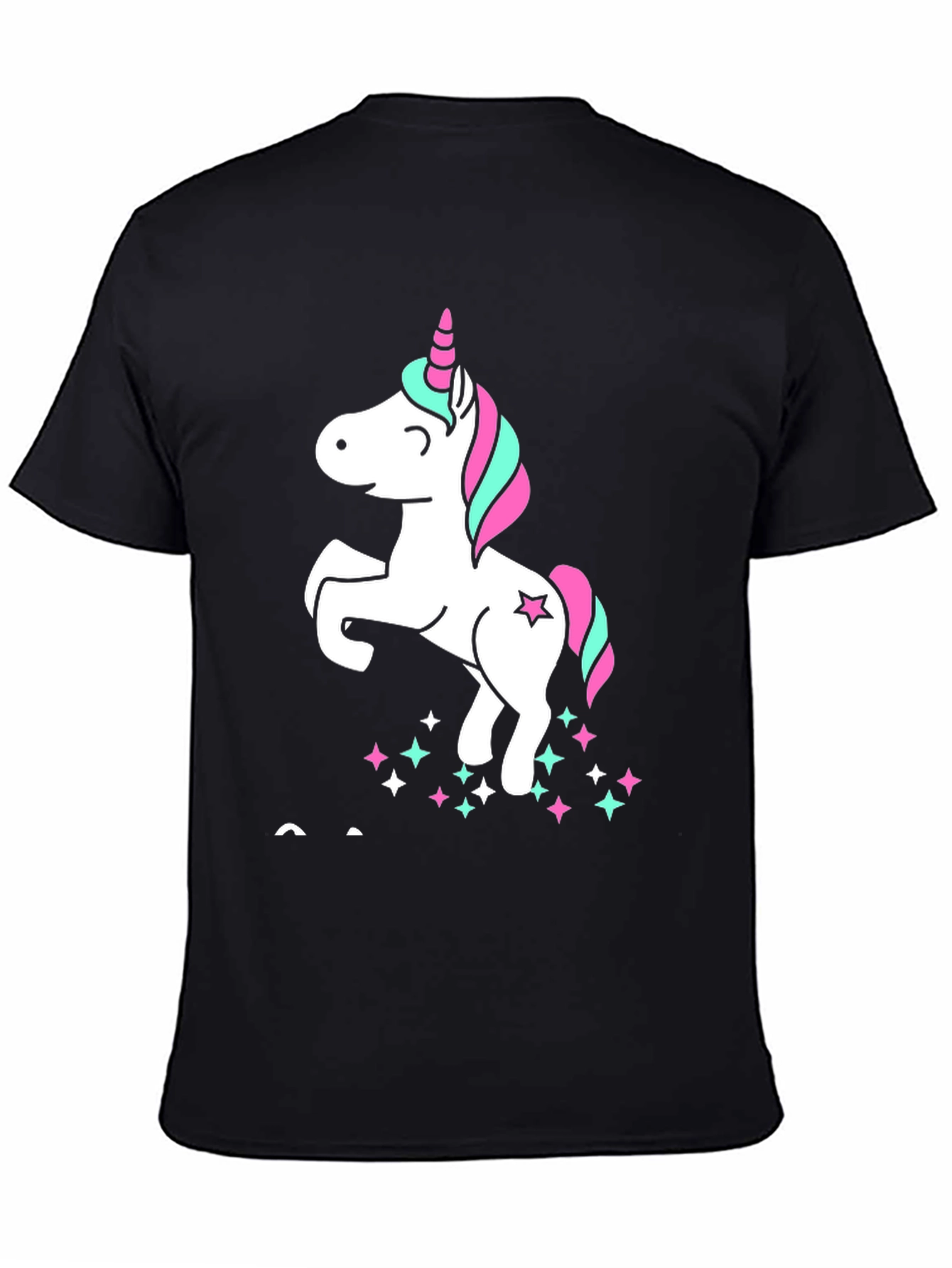 Unicorn Stars Black Cotton Graphic Tee