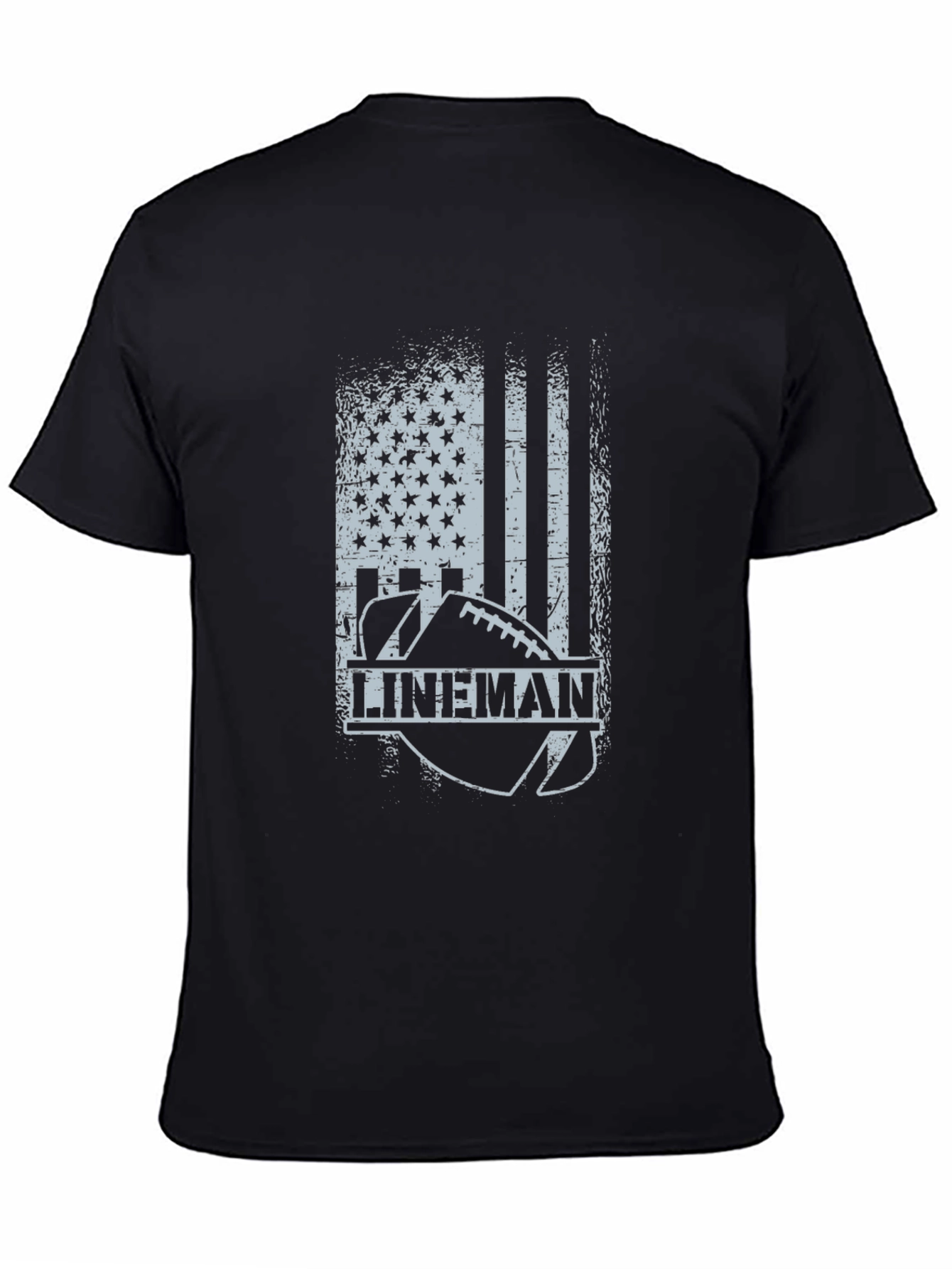 Lineman Football American Flag T-Shirt