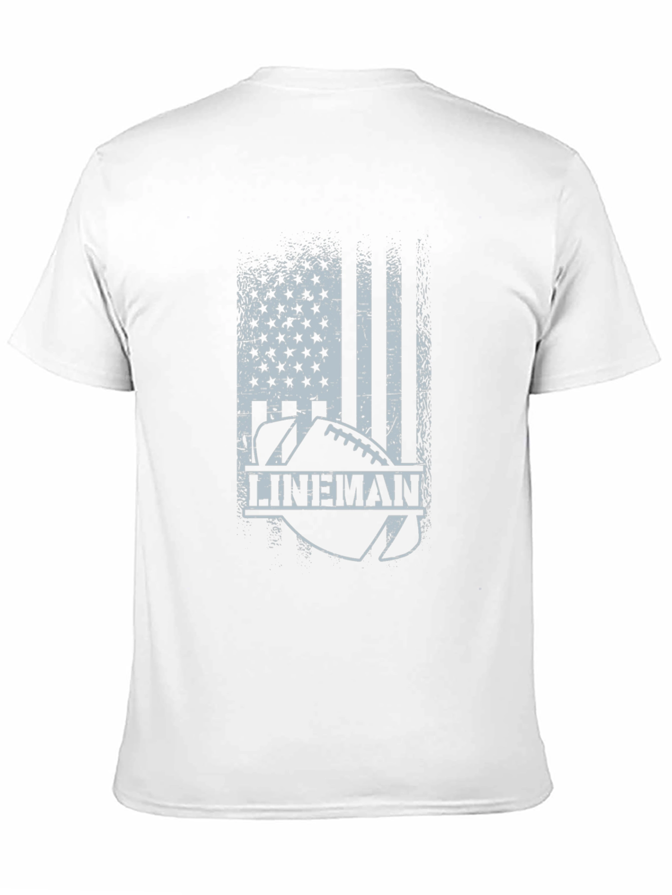 Lineman Football American Flag T-Shirt