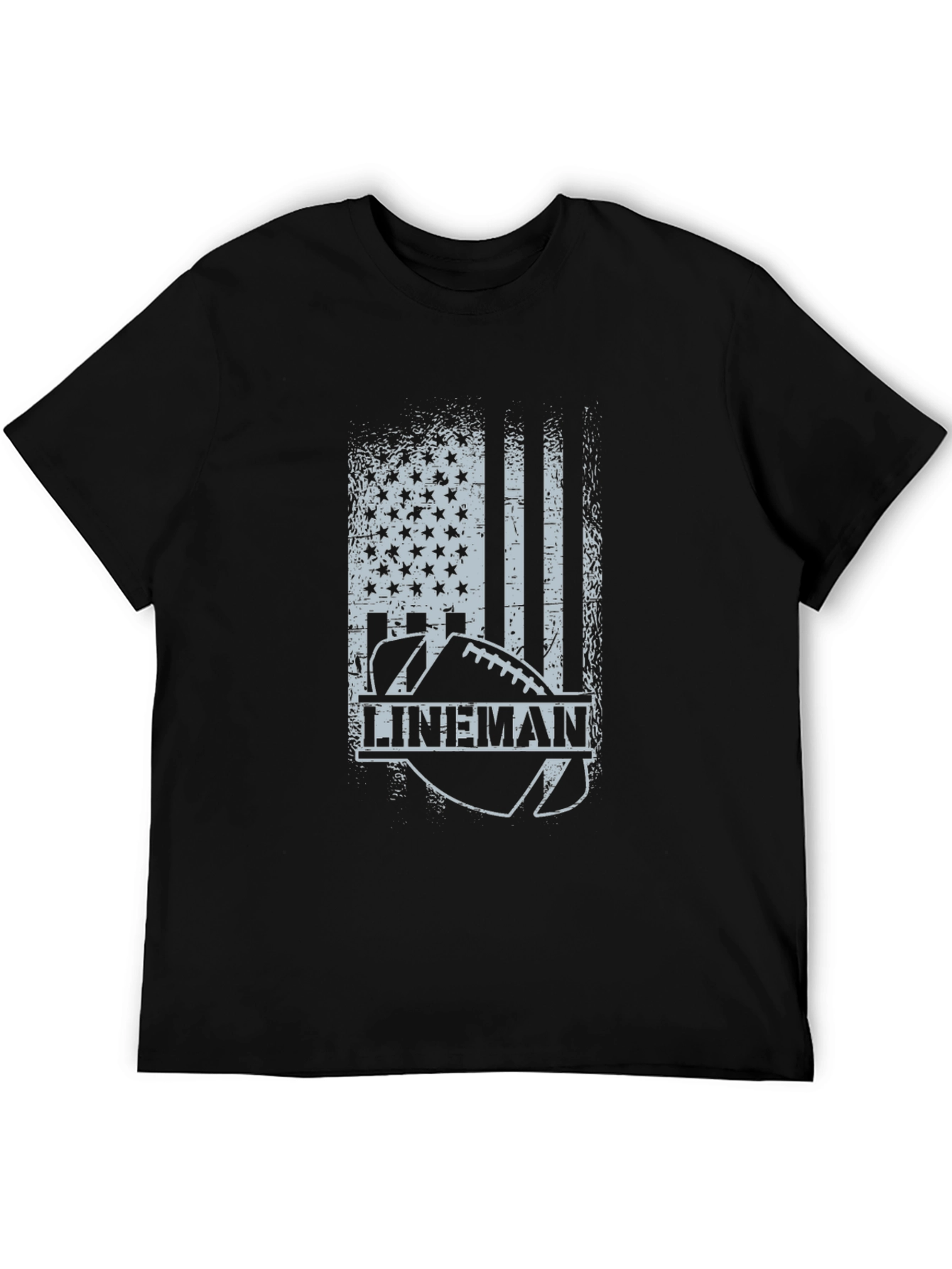 Lineman Football American Flag T-Shirt