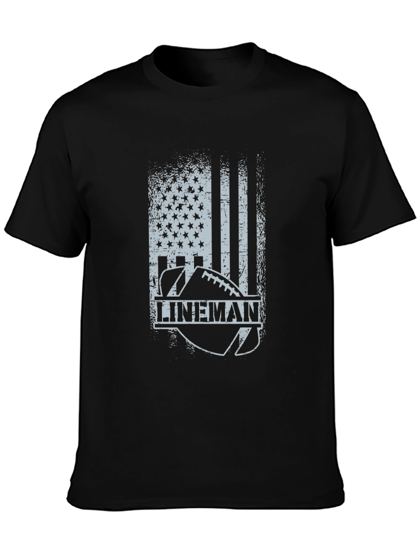 Lineman Football American Flag T-Shirt