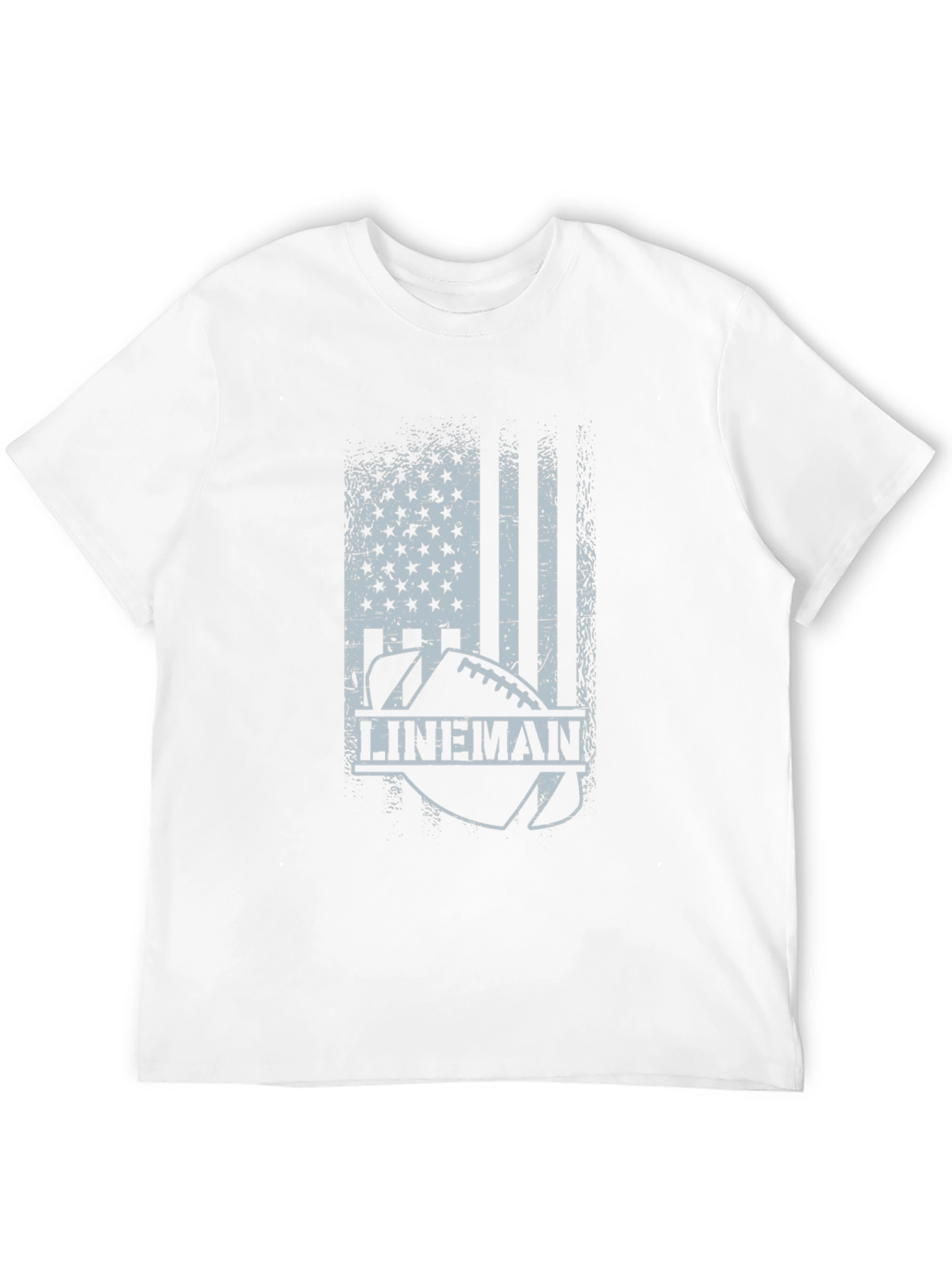Lineman Football American Flag T-Shirt