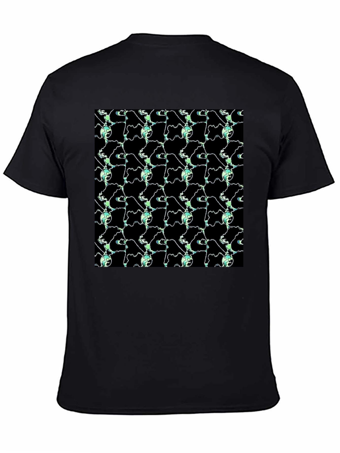 Abstract Pattern Graphic Black T-Shirt