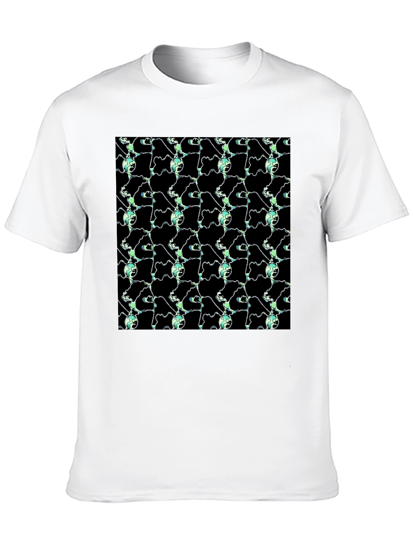 Abstract Pattern Graphic Black T-Shirt