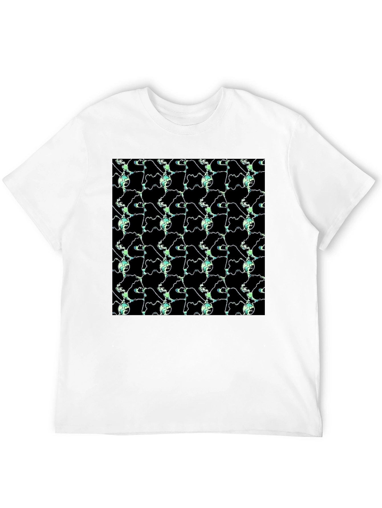 Abstract Pattern Graphic Black T-Shirt