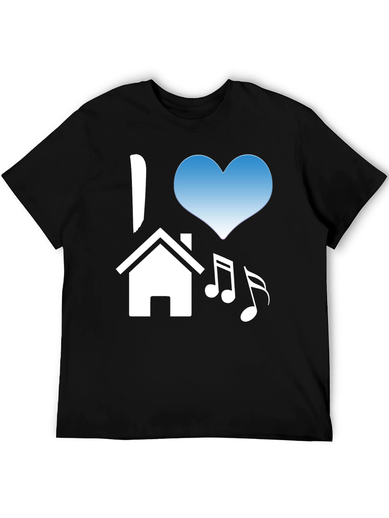 I Love House Music Black T-Shirt