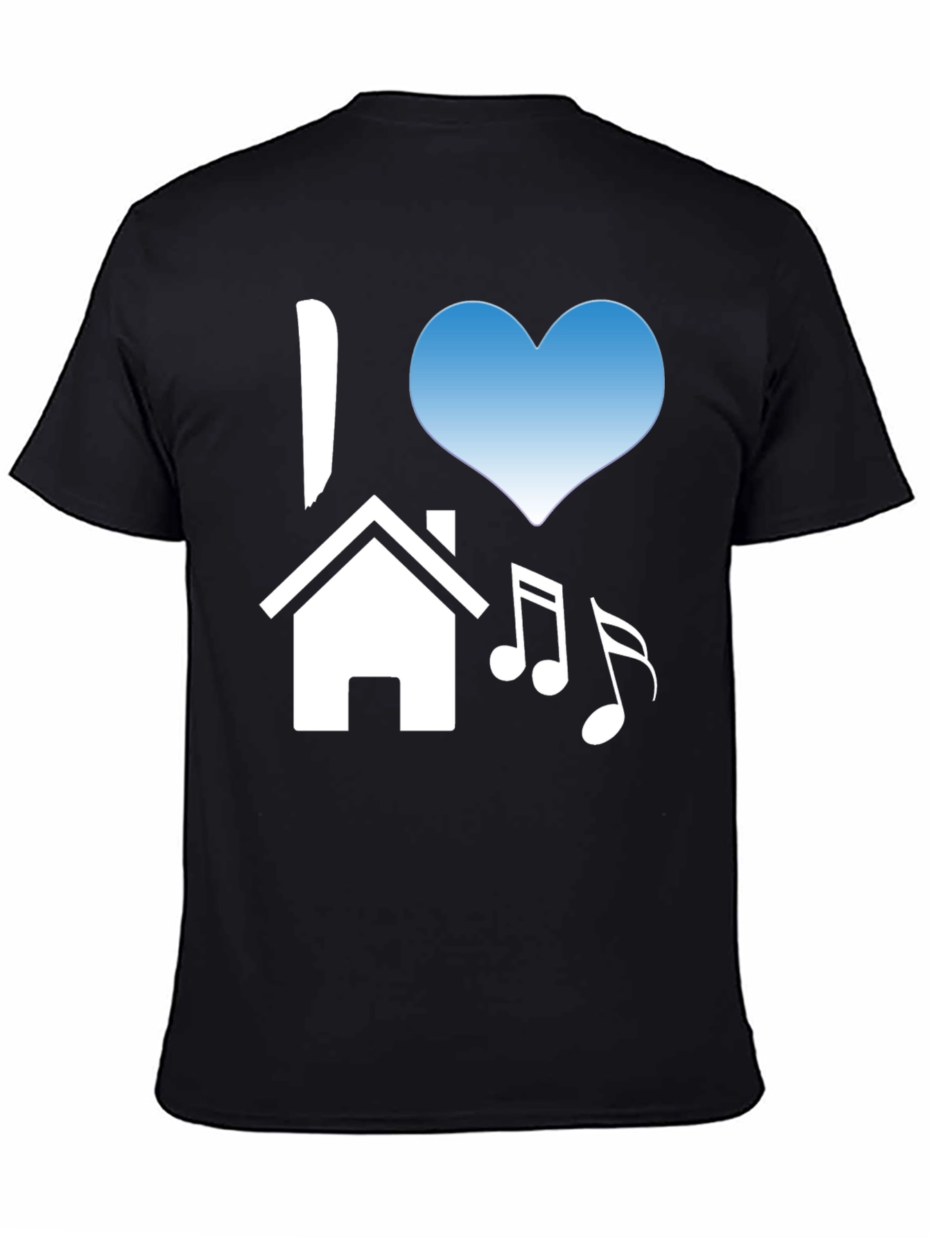 I Love House Music Black T-Shirt