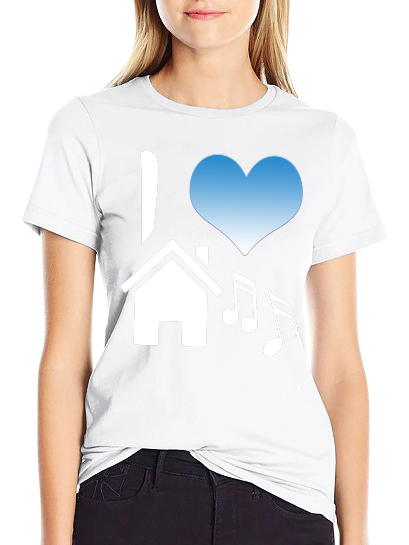 I Love House Music Black T-Shirt