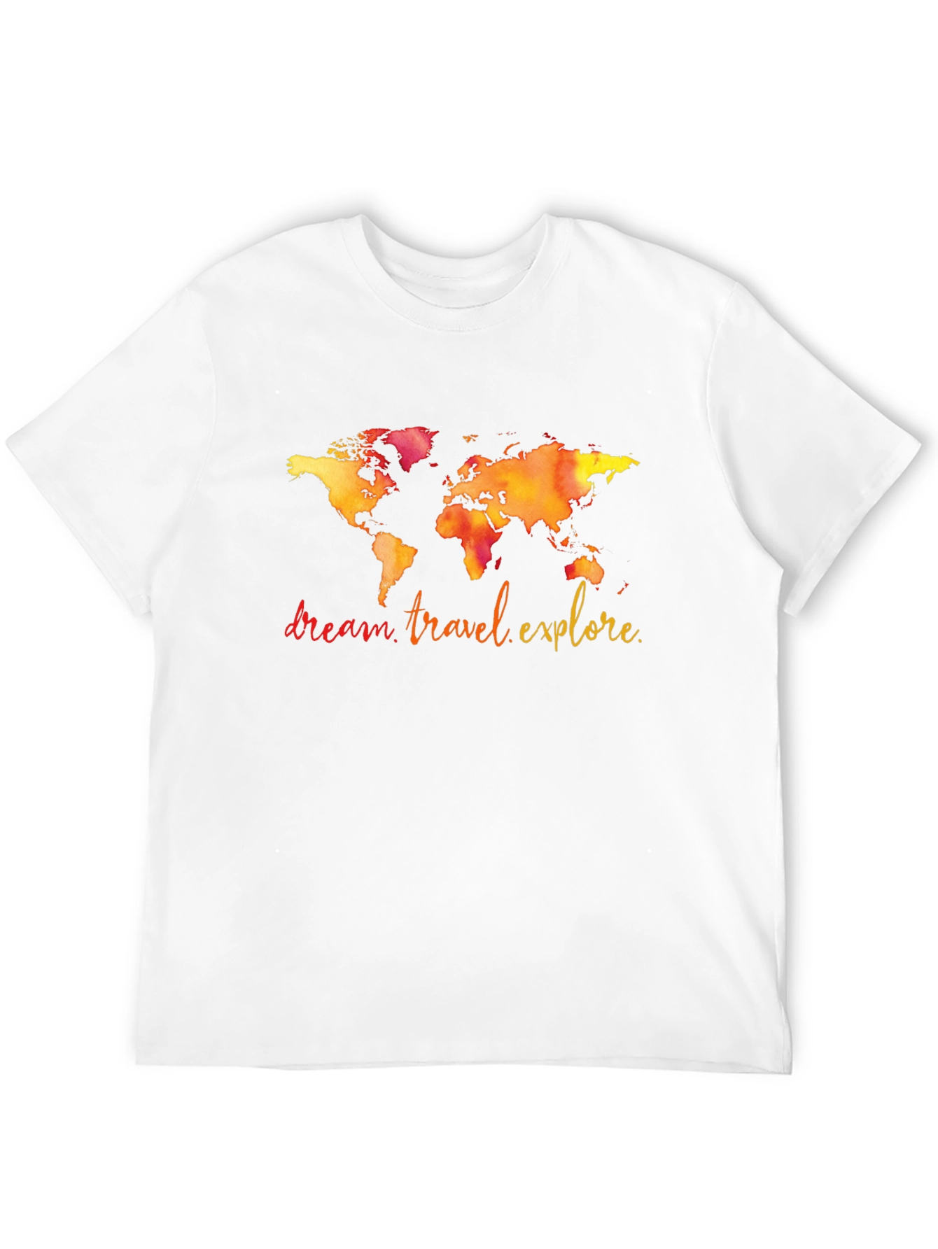 Travel World Map Graphic T-Shirt - Black