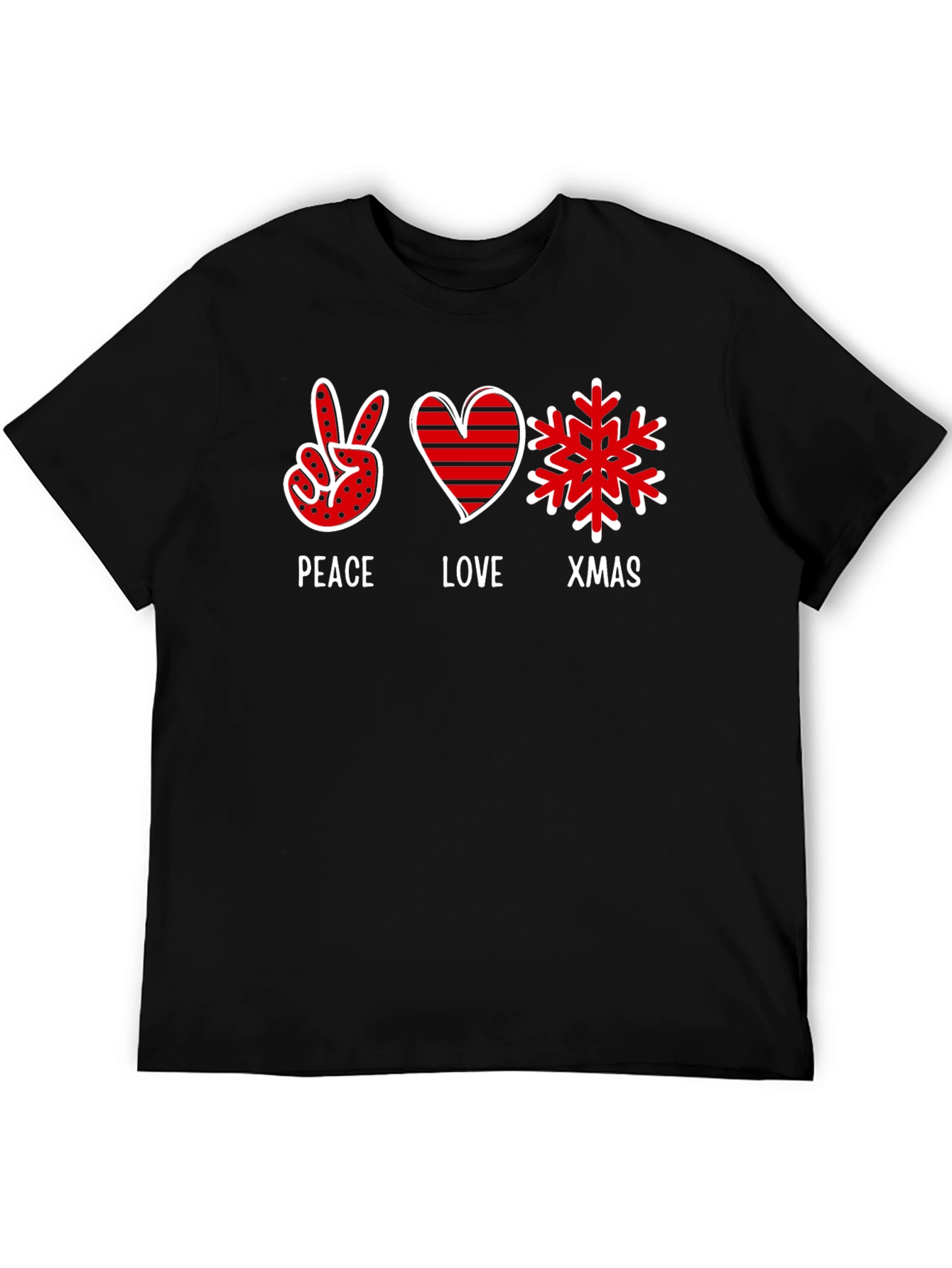 Peace Love Xmas T-Shirt Holiday Festive Tee
