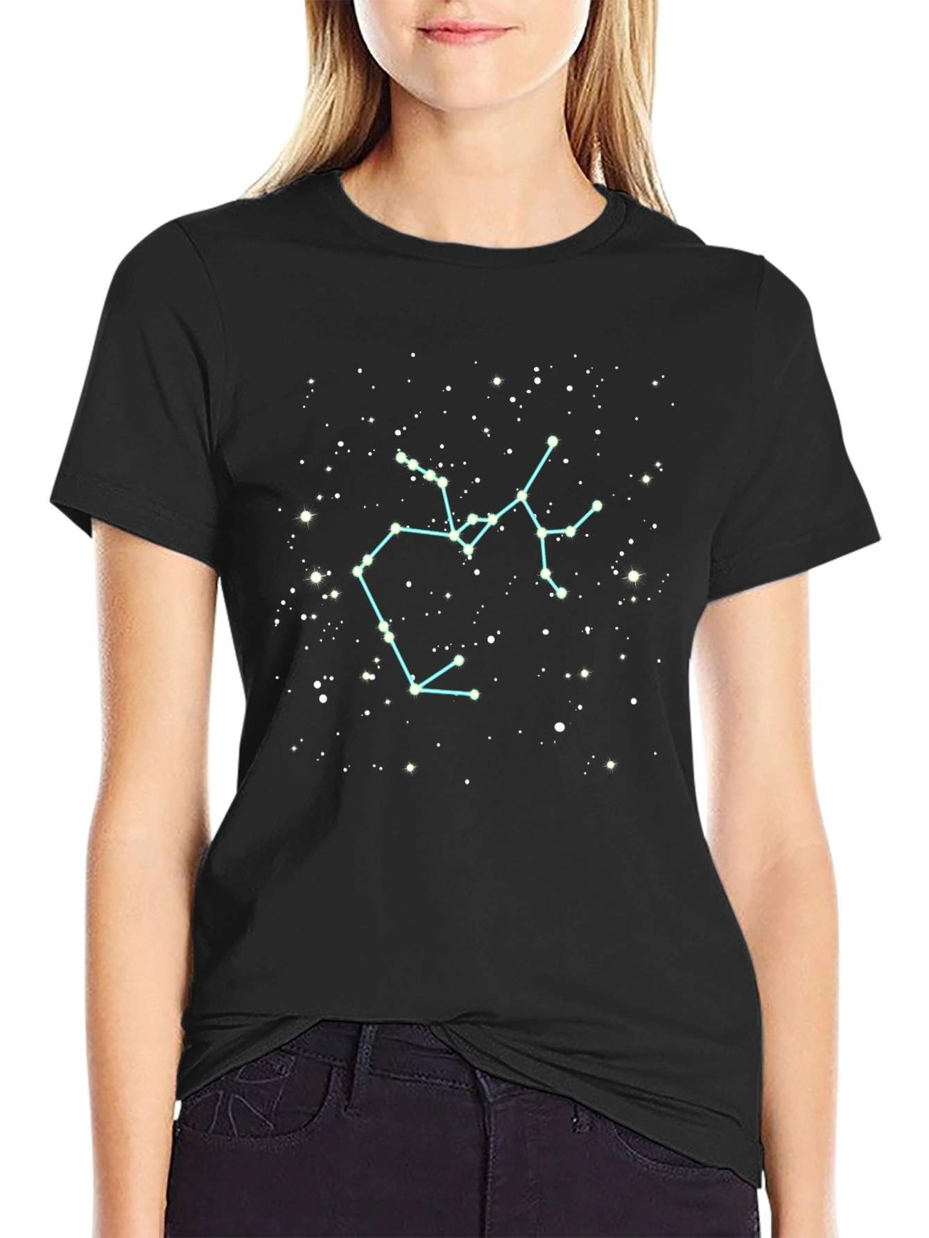Sagittarius Constellation Graphic Tee - Black