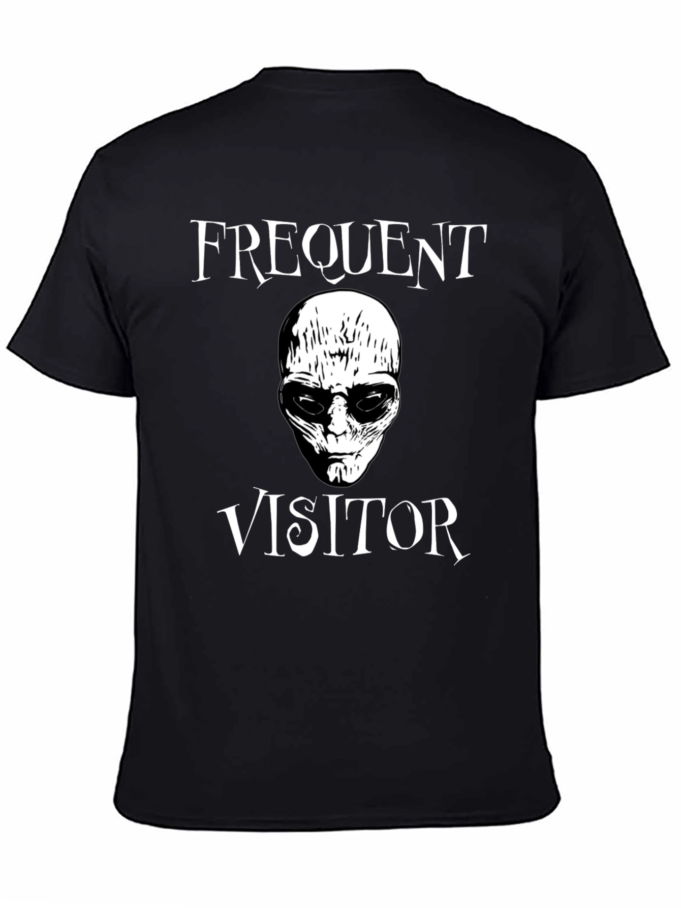 Frequent Visitor Alien Graphic Tee - Black T-Shirt