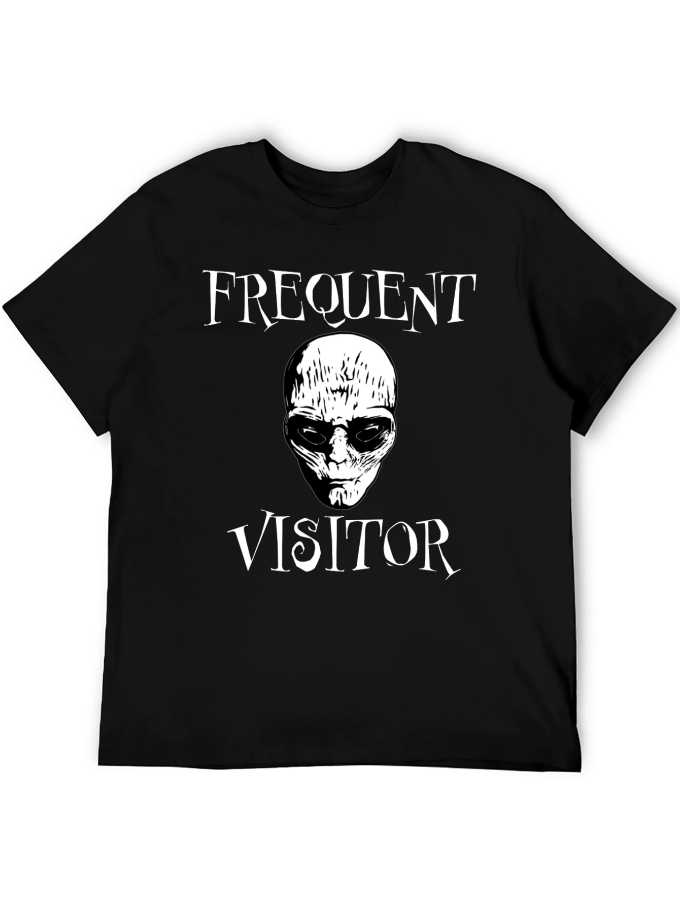 Frequent Visitor Alien Graphic Tee - Black T-Shirt