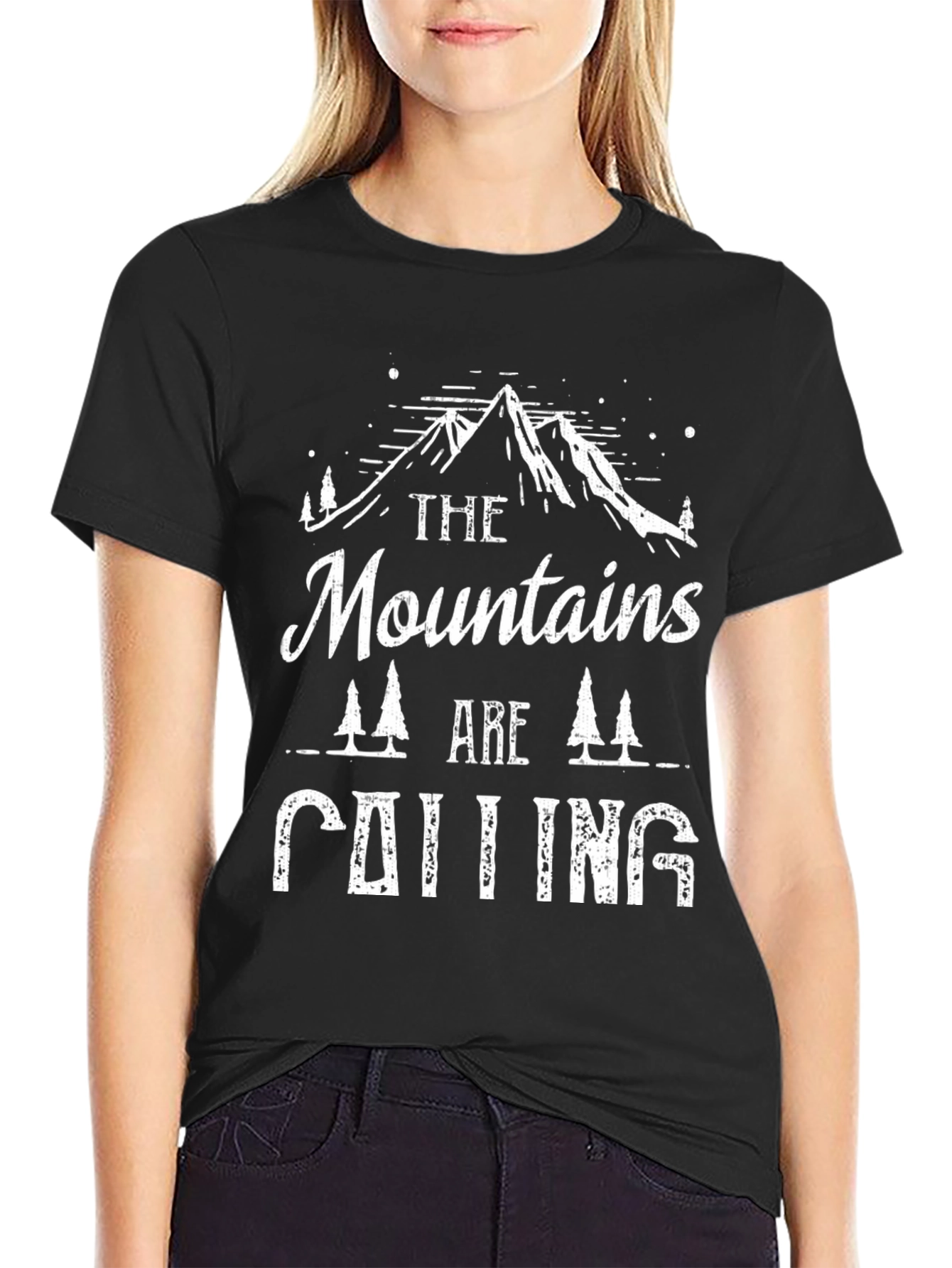 Mountains Calling Graphic Tee - Black