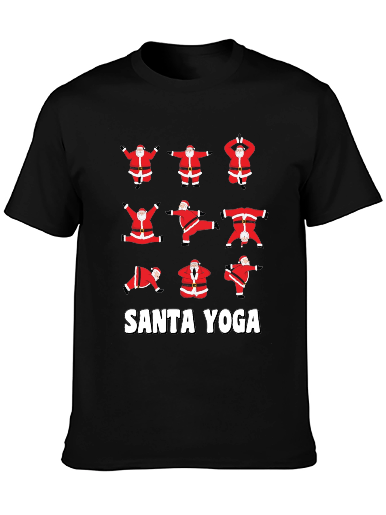 Santa Yoga Graphic T-Shirt - Holiday Fun!
