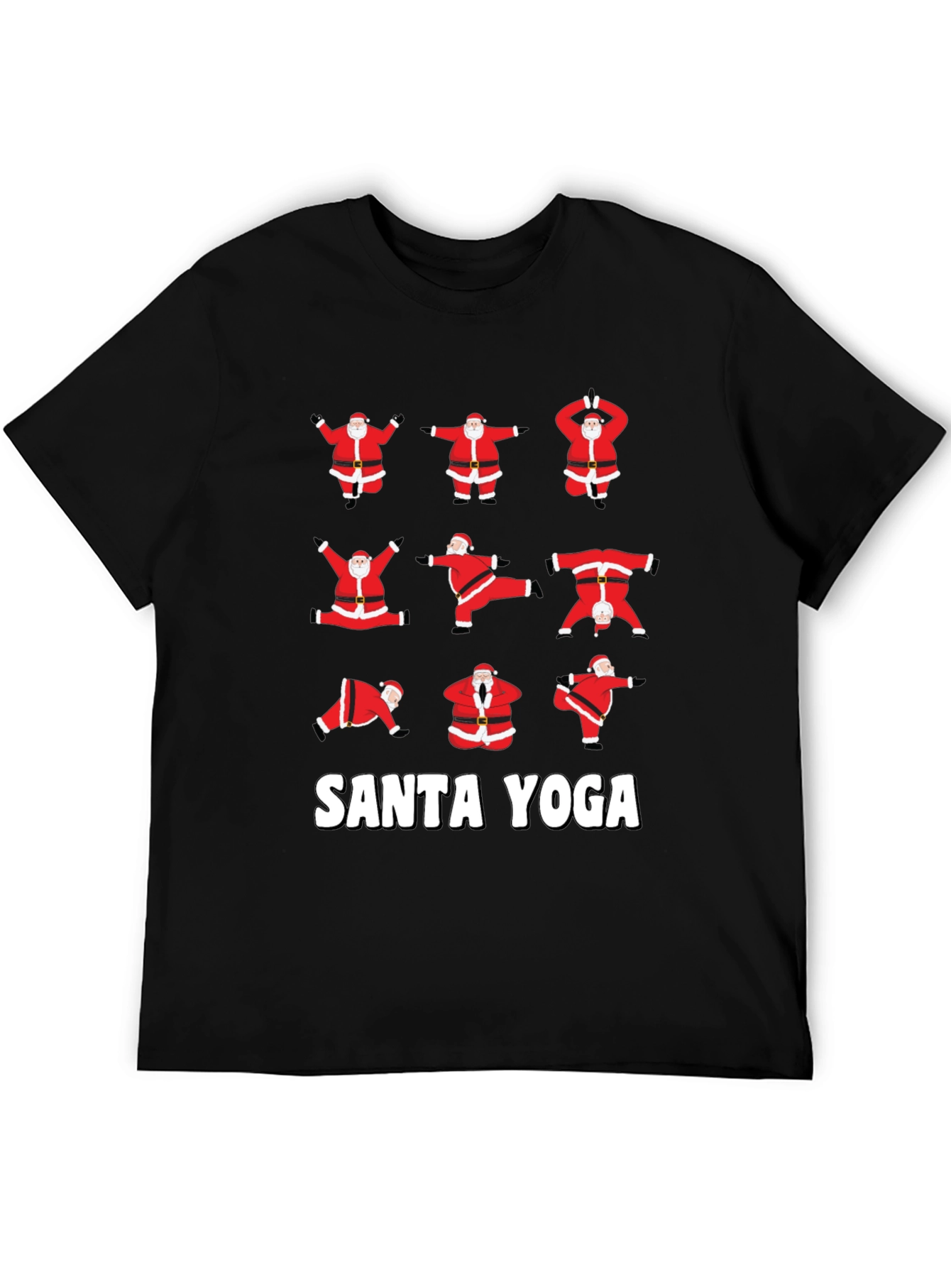 Santa Yoga Graphic T-Shirt - Holiday Fun!
