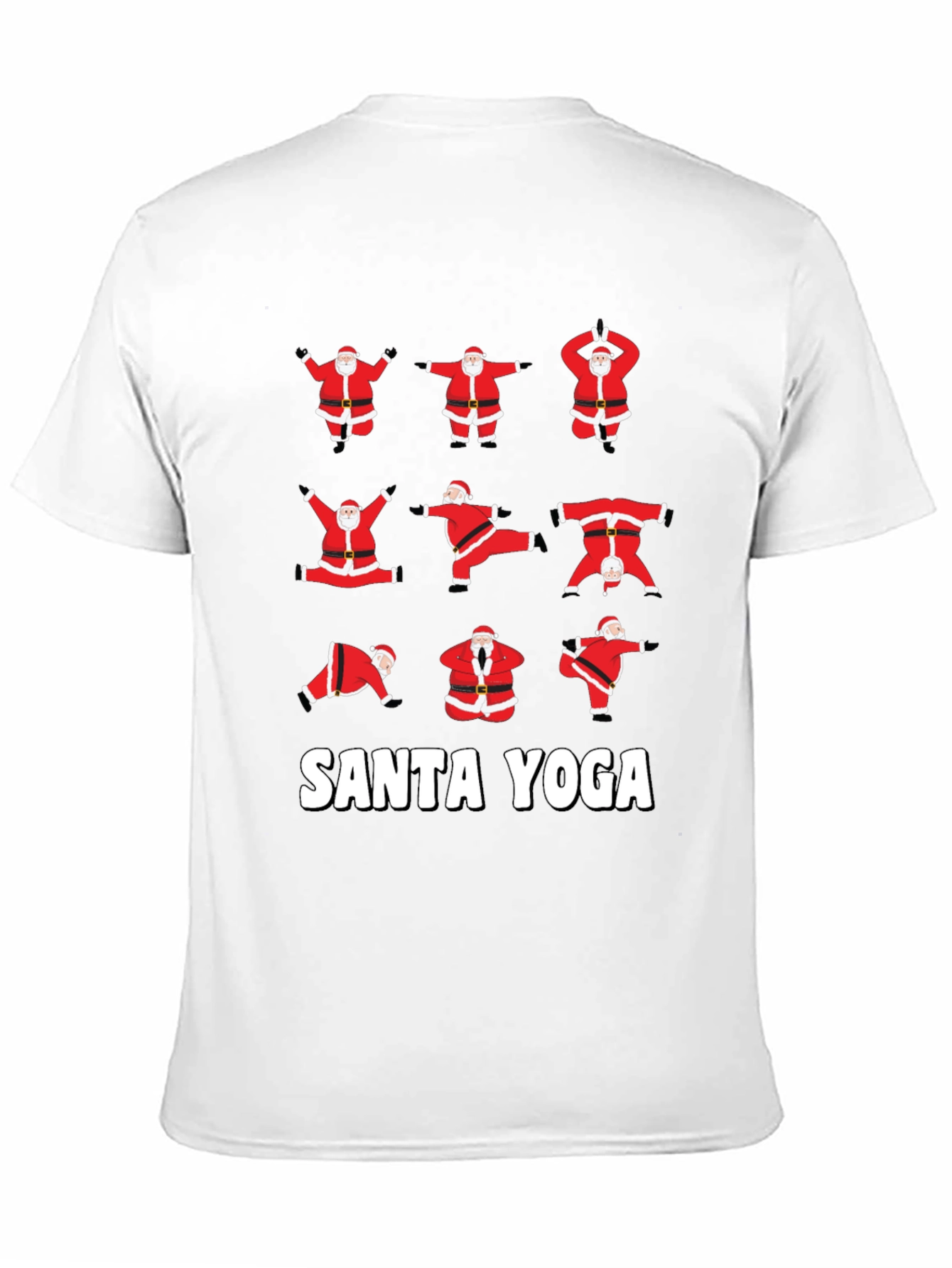 Santa Yoga Graphic T-Shirt - Holiday Fun!