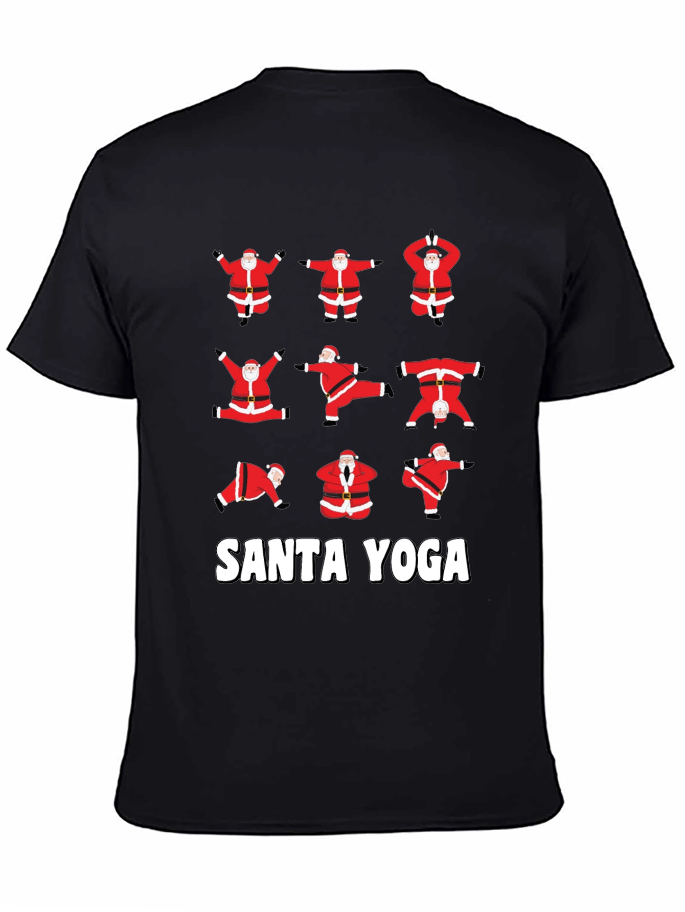 Santa Yoga Graphic T-Shirt - Holiday Fun!