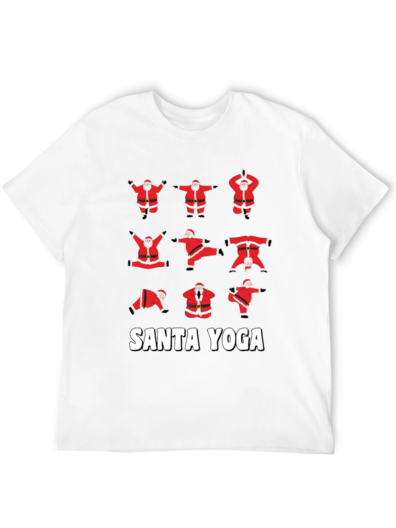 Santa Yoga Graphic T-Shirt - Holiday Fun!