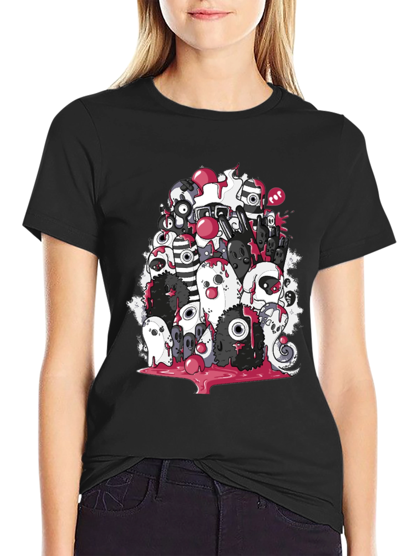 Ghost Doodle Graphic Tee - Spooky Fun