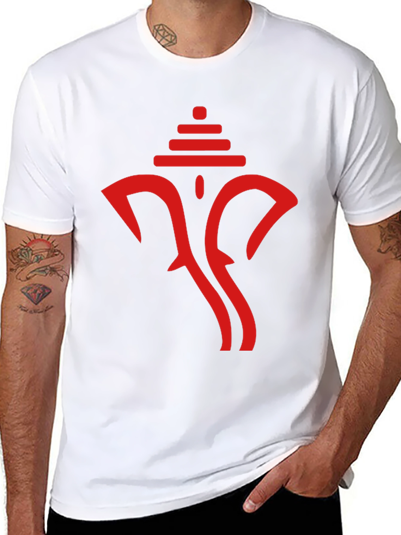 Modern Ganesha Graphic Tee - Black