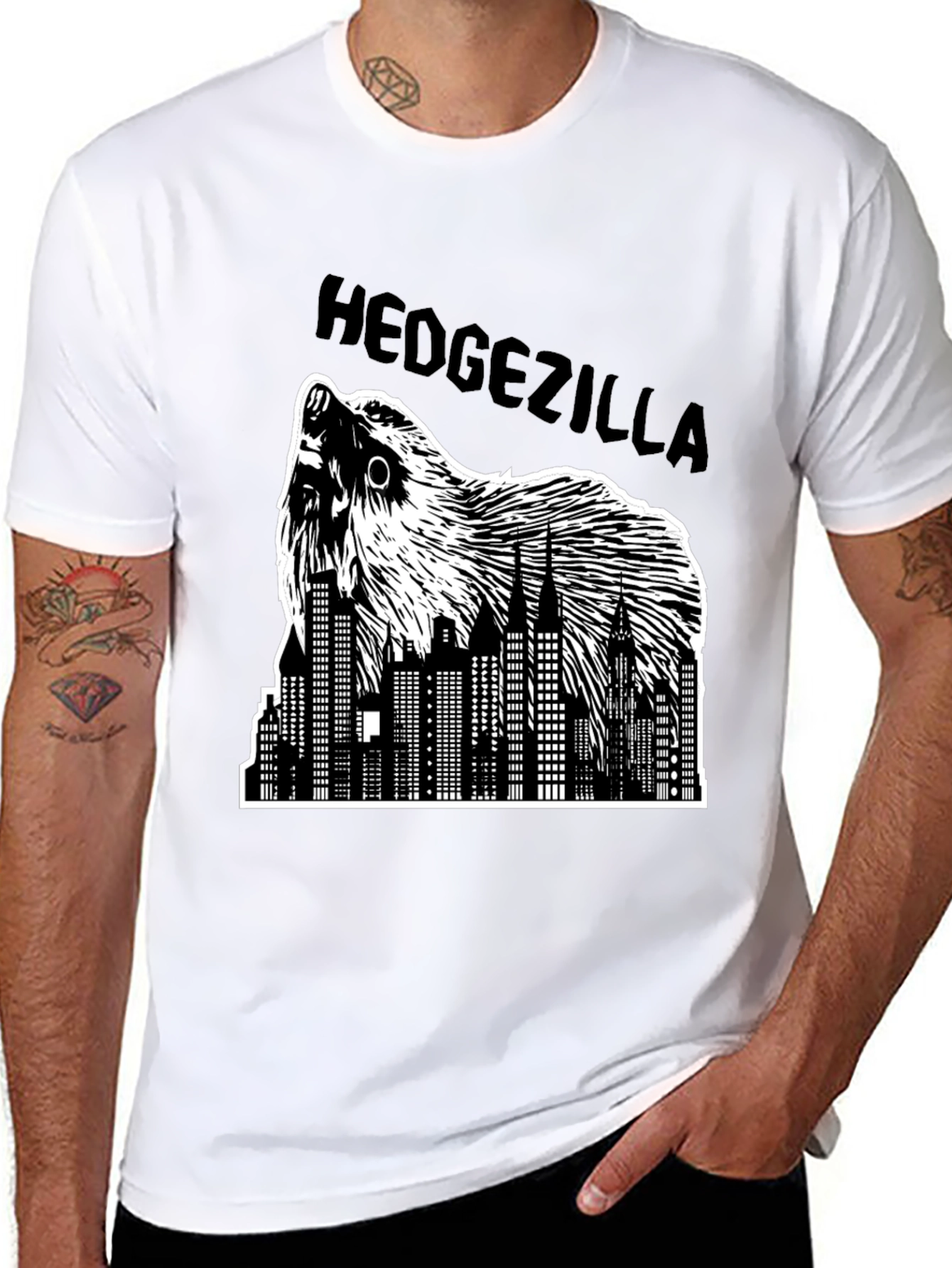 Hedgezilla T-Shirt - City Skyline Hedgehog Graphic Tee