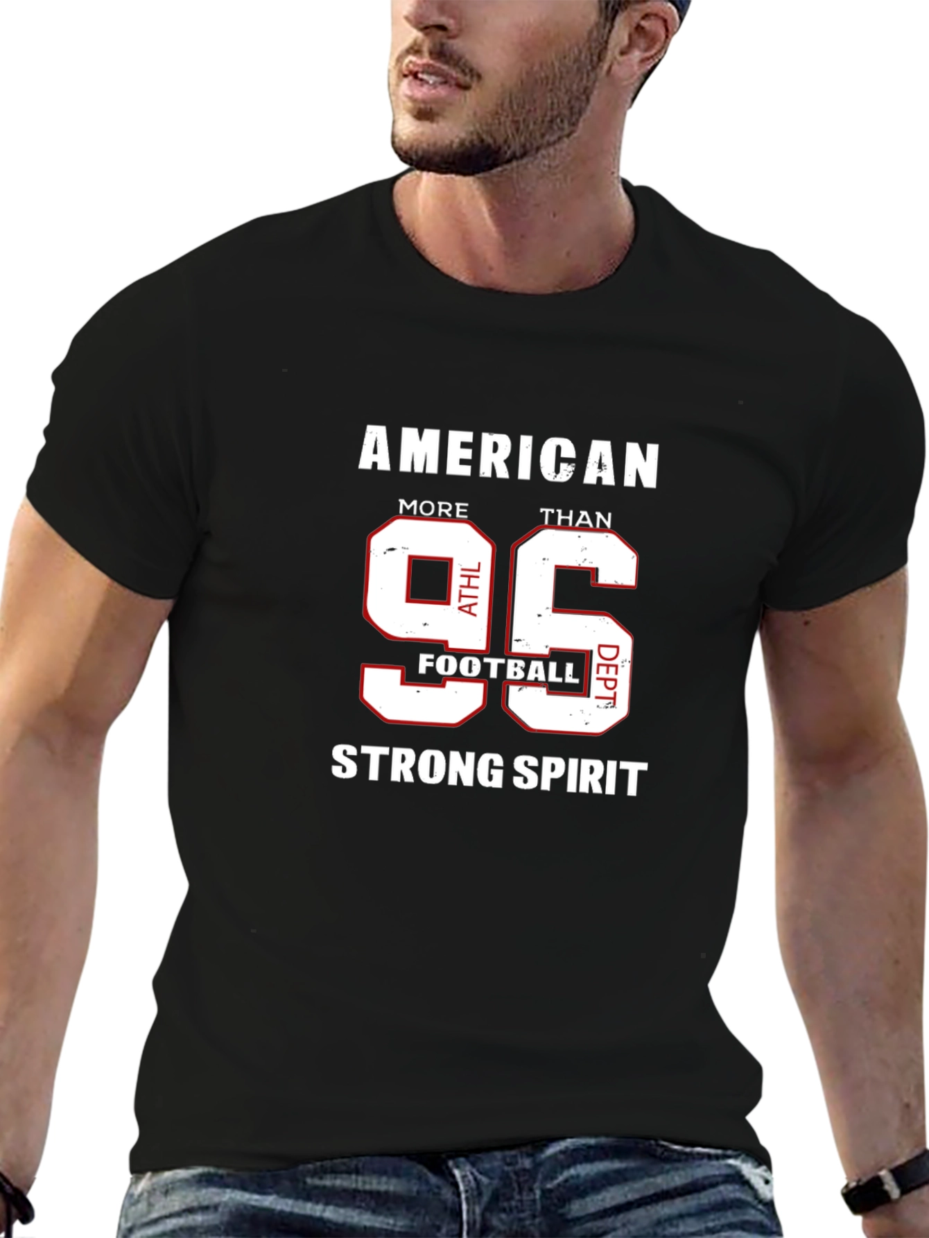 American Football Strong Spirit Graphic T-Shirt