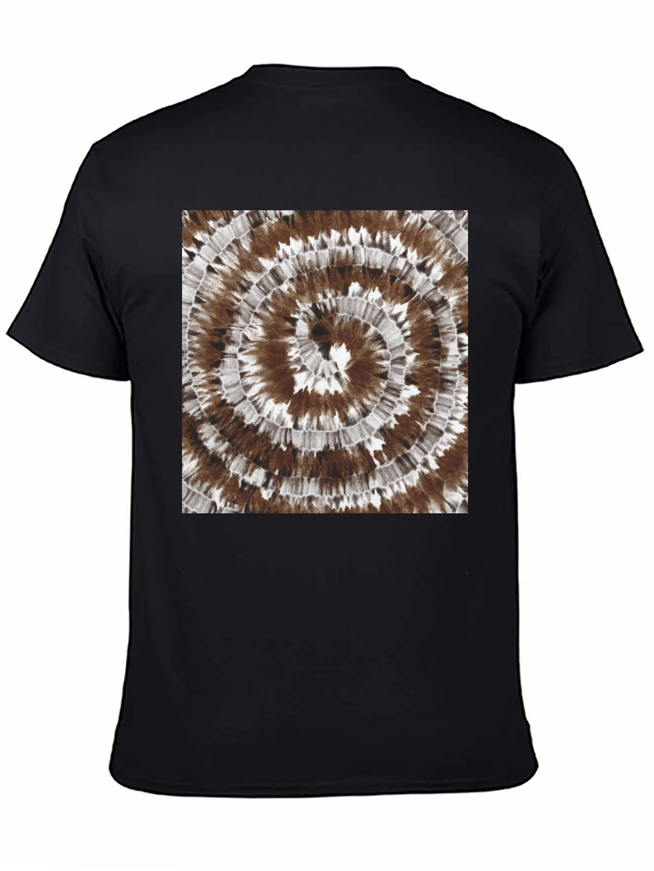 Tie-Dye Spiral Graphic Tee - Casual Black Cotton T-Shirt