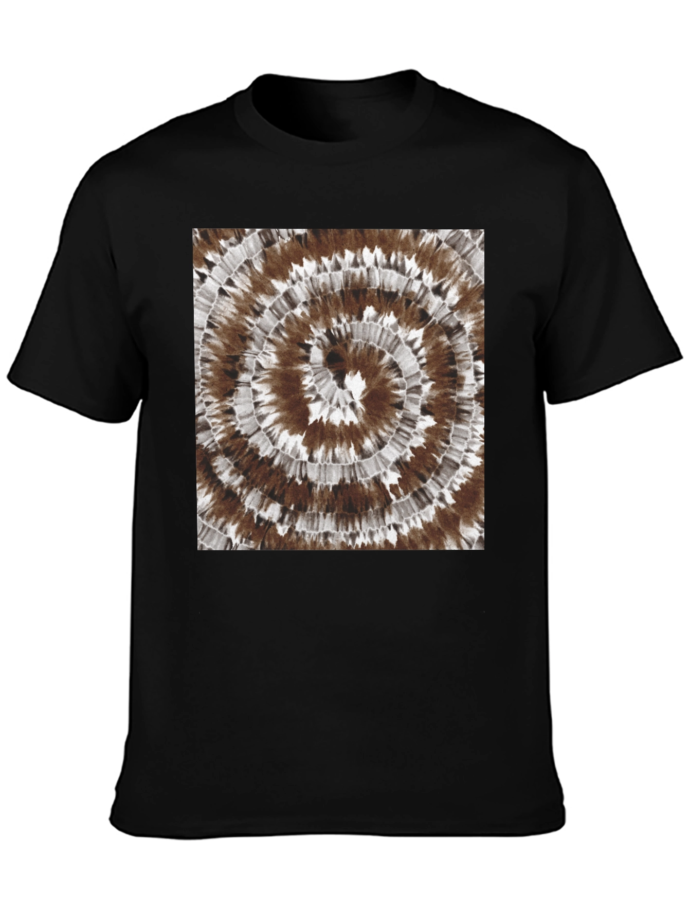 Tie-Dye Spiral Graphic Tee - Casual Black Cotton T-Shirt