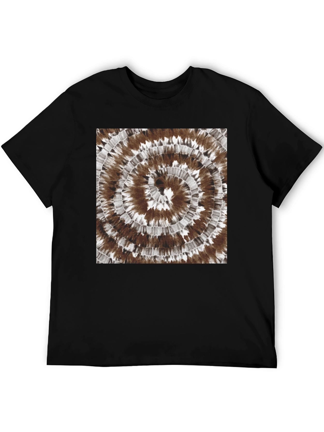 Tie-Dye Spiral Graphic Tee - Casual Black Cotton T-Shirt