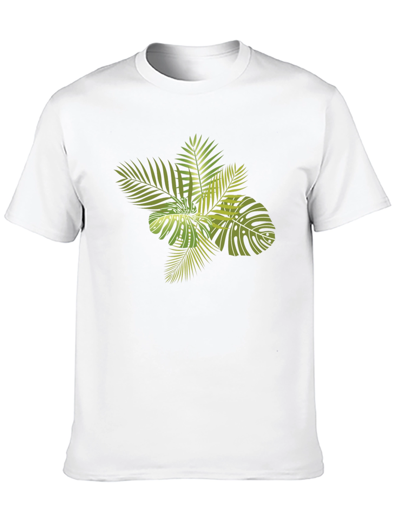 Tropical Leaves Graphic Black T-Shirt