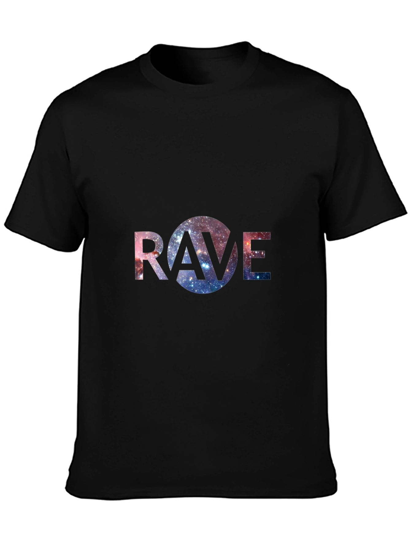 Rave Galaxy Print T-Shirt - Black