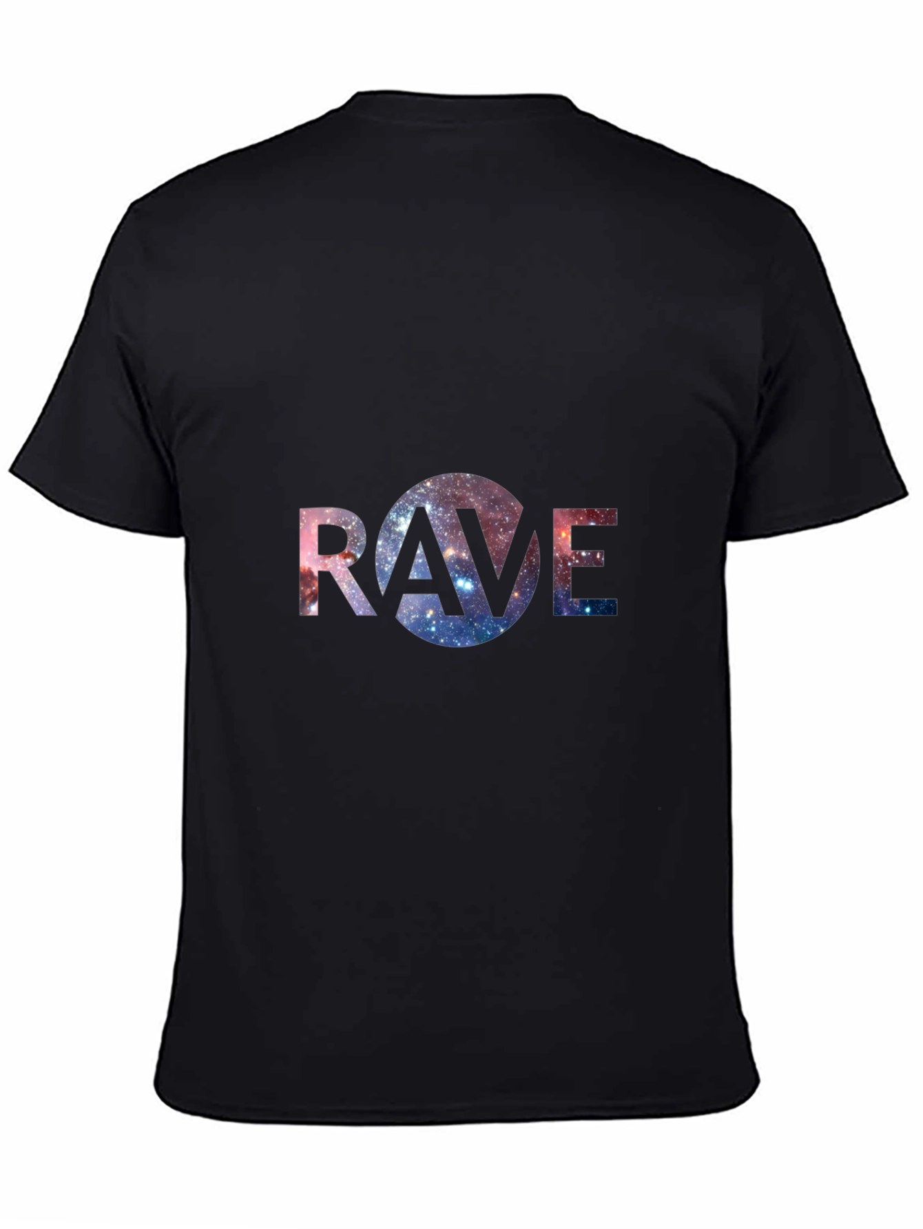 Rave Galaxy Print T-Shirt - Black