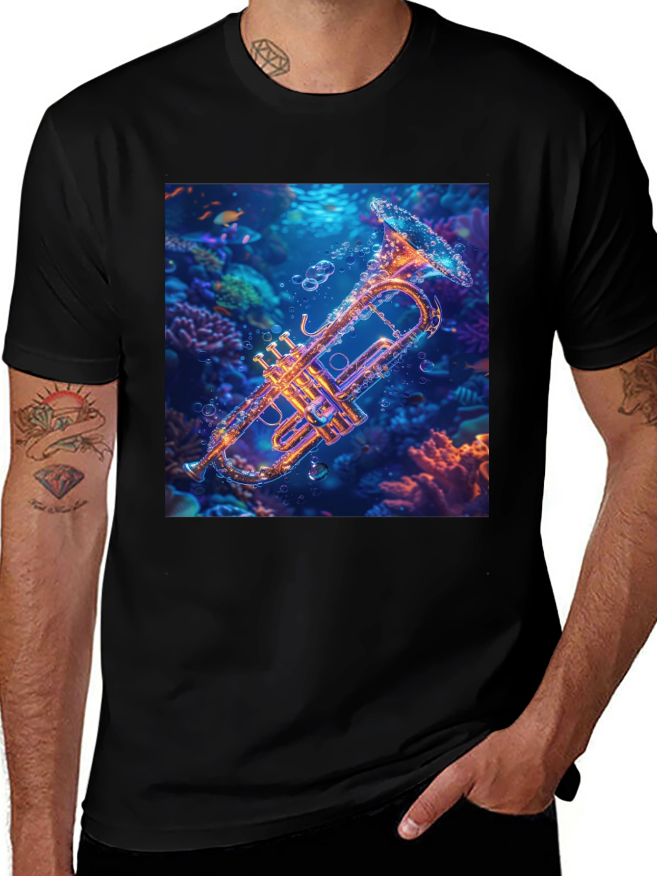 Underwater Trumpet Graphic T-Shirt