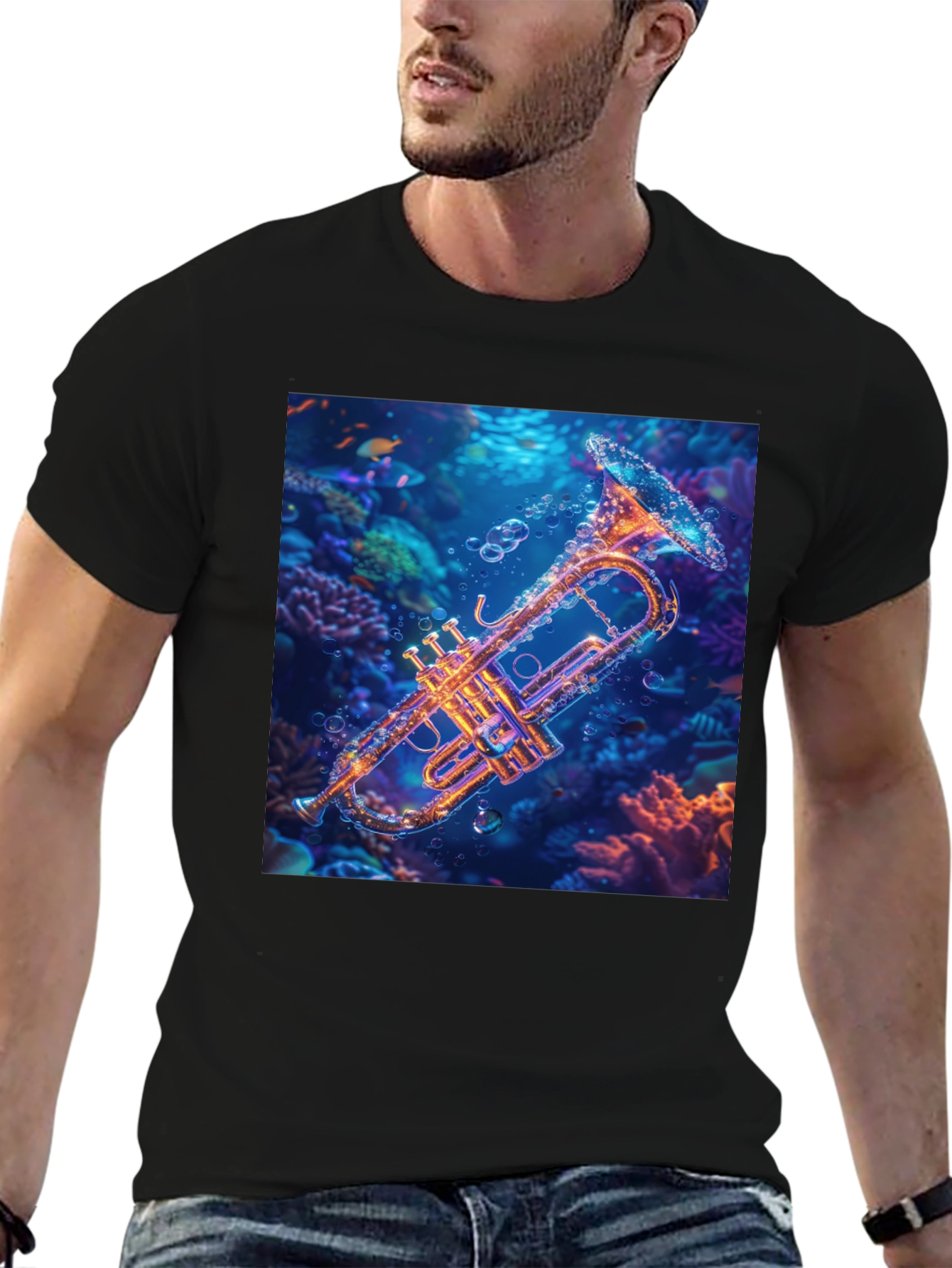 Underwater Trumpet Graphic T-Shirt