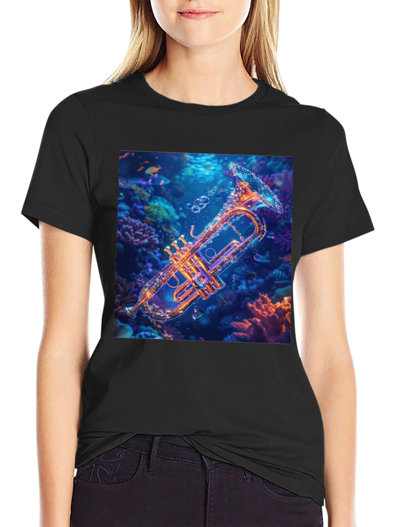 Underwater Trumpet Graphic T-Shirt
