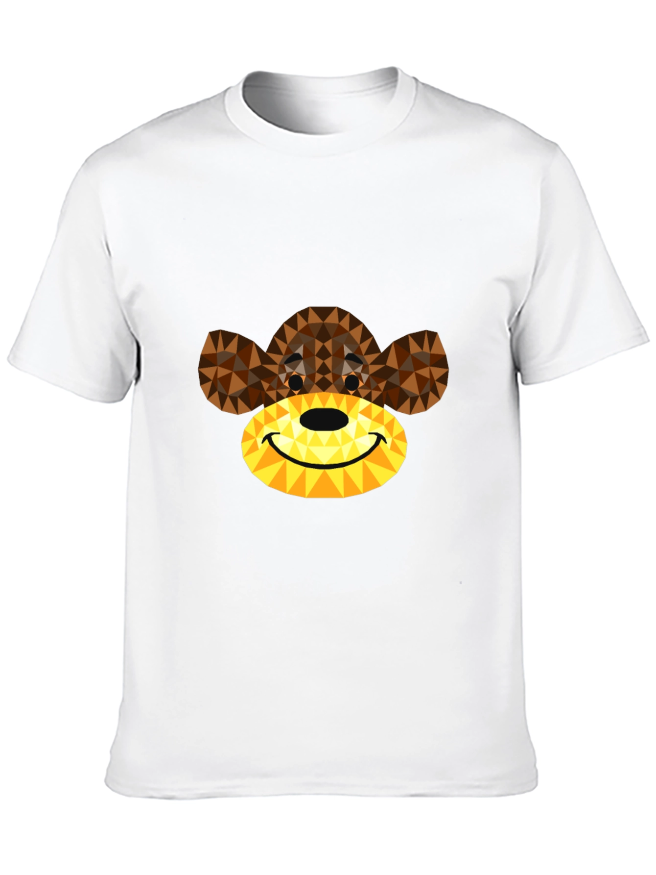 Geometric Monkey Face Graphic T-Shirt - Black