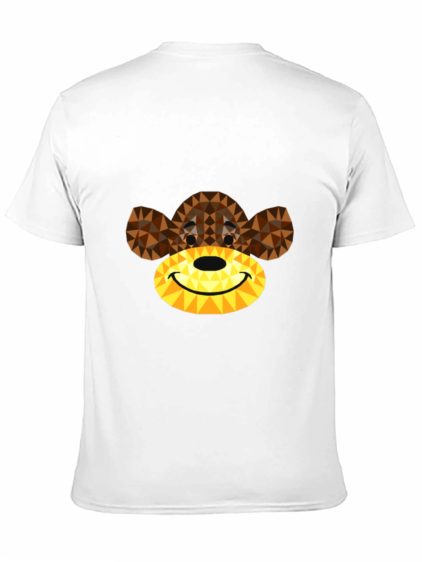 Geometric Monkey Face Graphic T-Shirt - Black