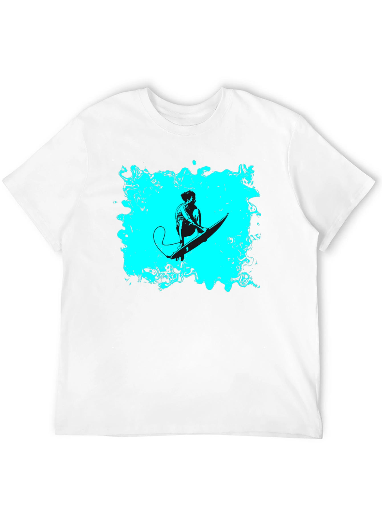 Surfer Graphic Tee - Black Cotton Casual T-Shirt