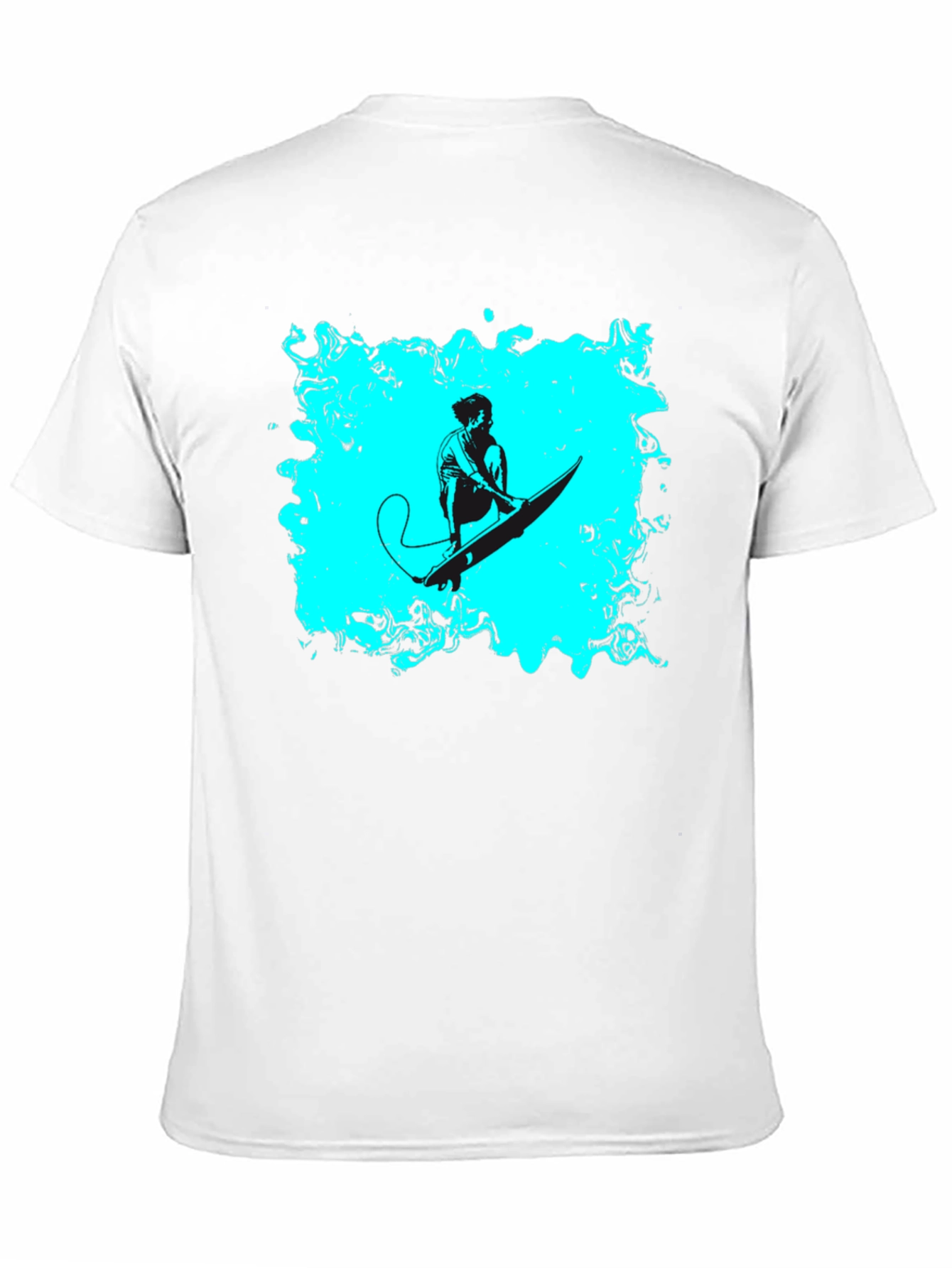 Surfer Graphic Tee - Black Cotton Casual T-Shirt