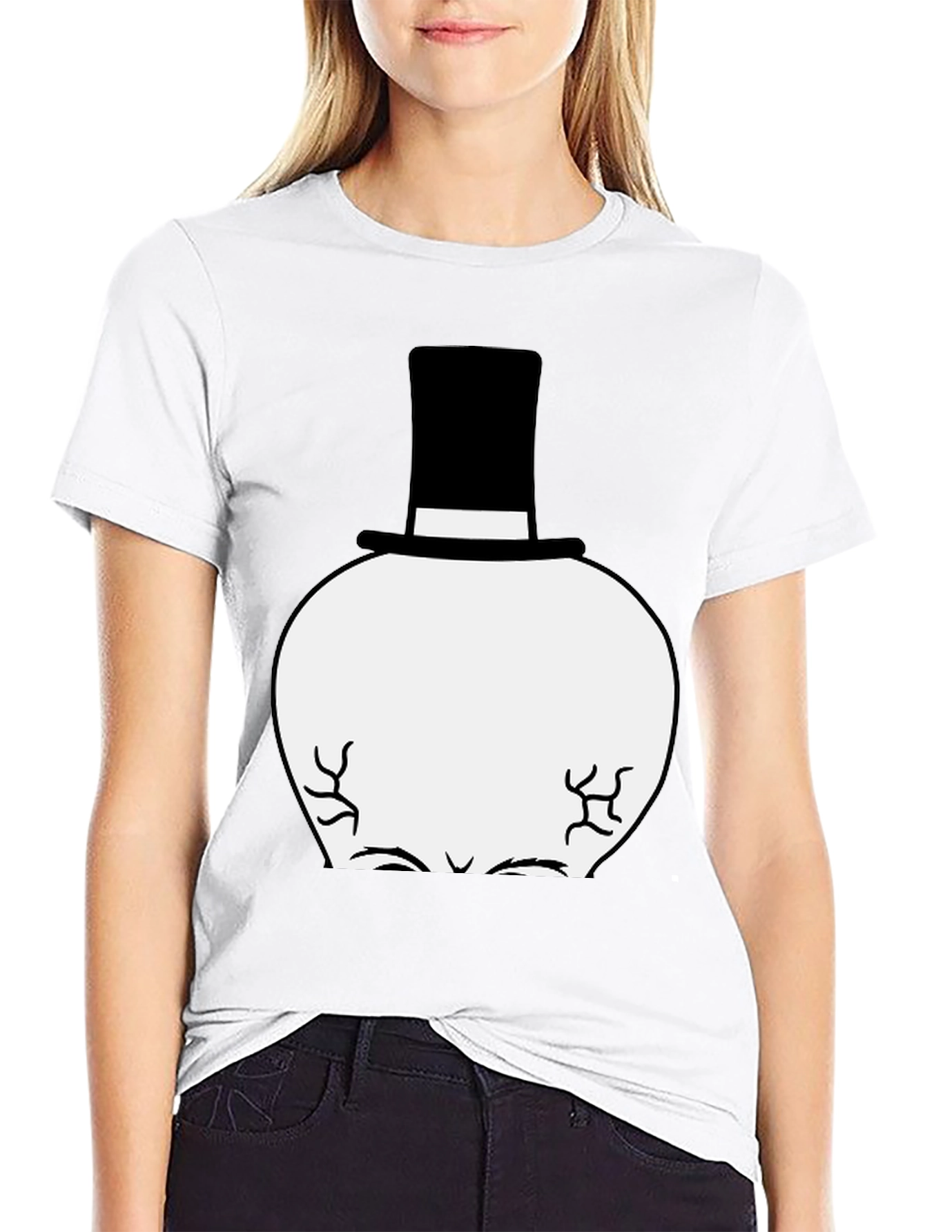 Top Hat Man Graphic Tee - Black Cotton T-Shirt