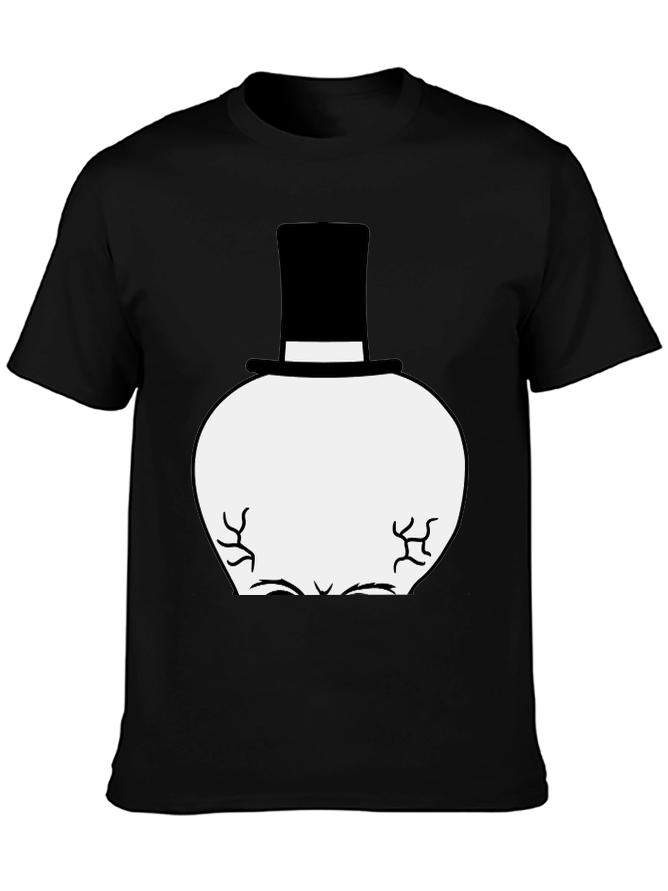 Top Hat Man Graphic Tee - Black Cotton T-Shirt