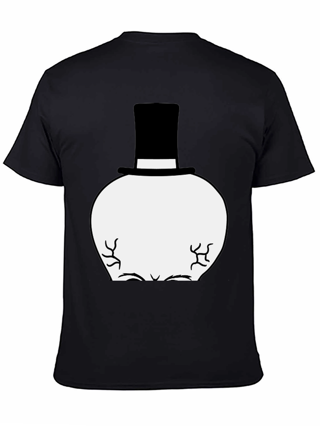 Top Hat Man Graphic Tee - Black Cotton T-Shirt