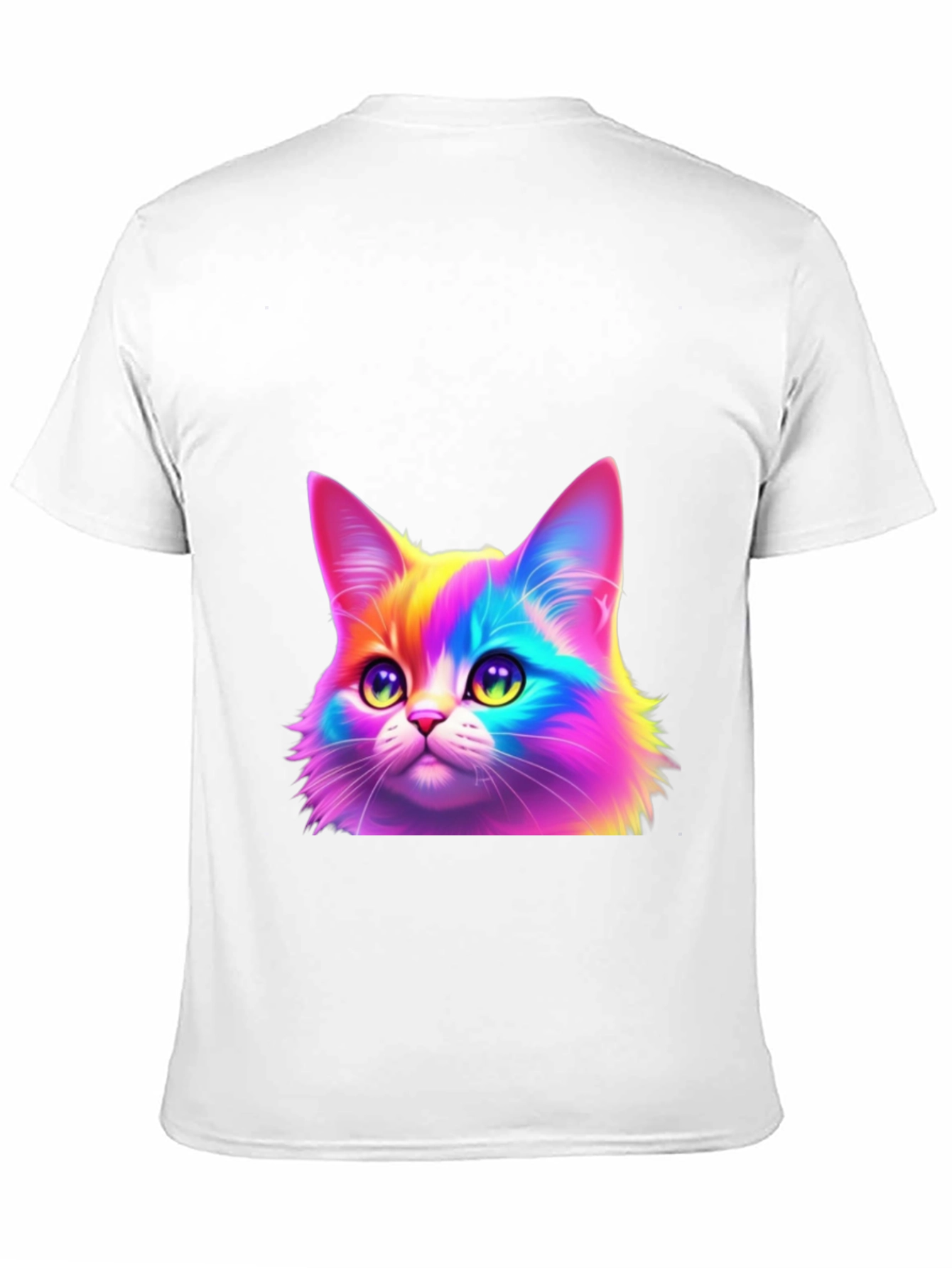 Rainbow Cat Graphic Tee - Black Cotton Blend