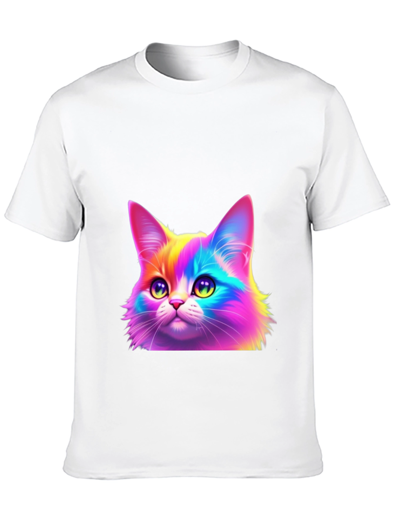 Rainbow Cat Graphic Tee - Black Cotton Blend