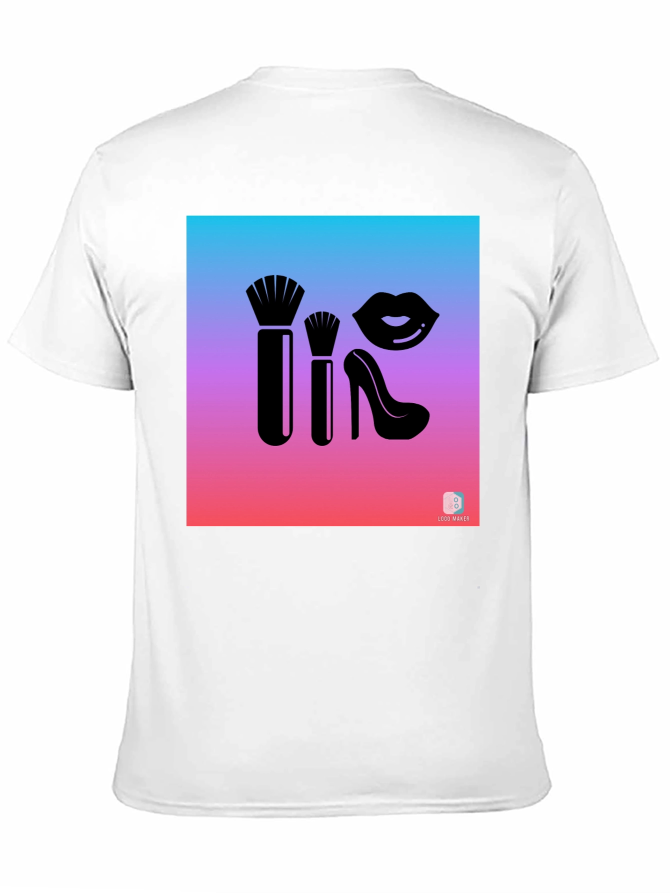 Makeup Brush and Lips Graphic Tee