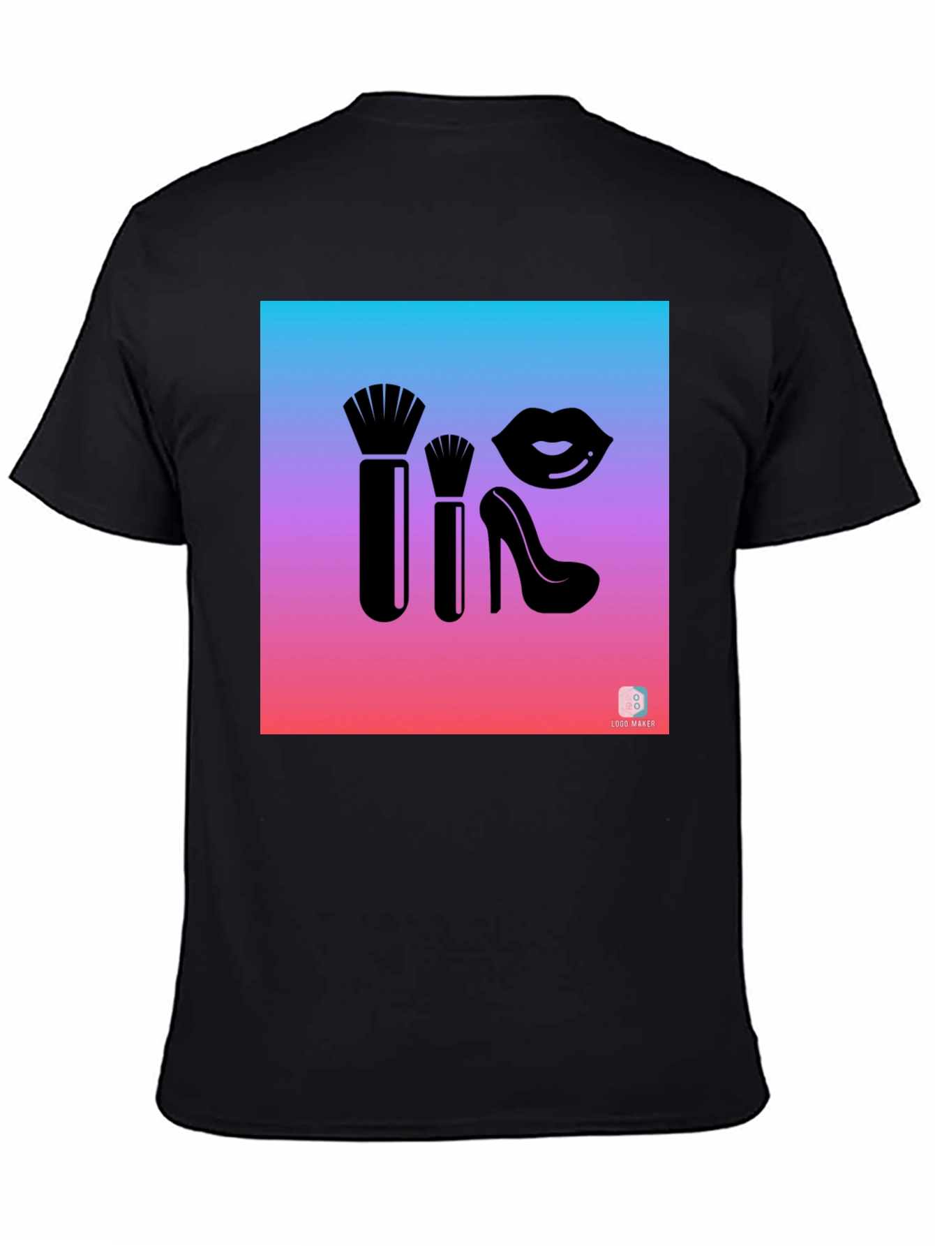 Makeup Brush and Lips Graphic Tee