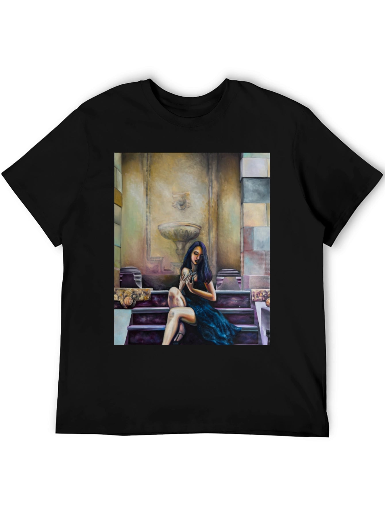 Woman on Steps Graphic T-Shirt