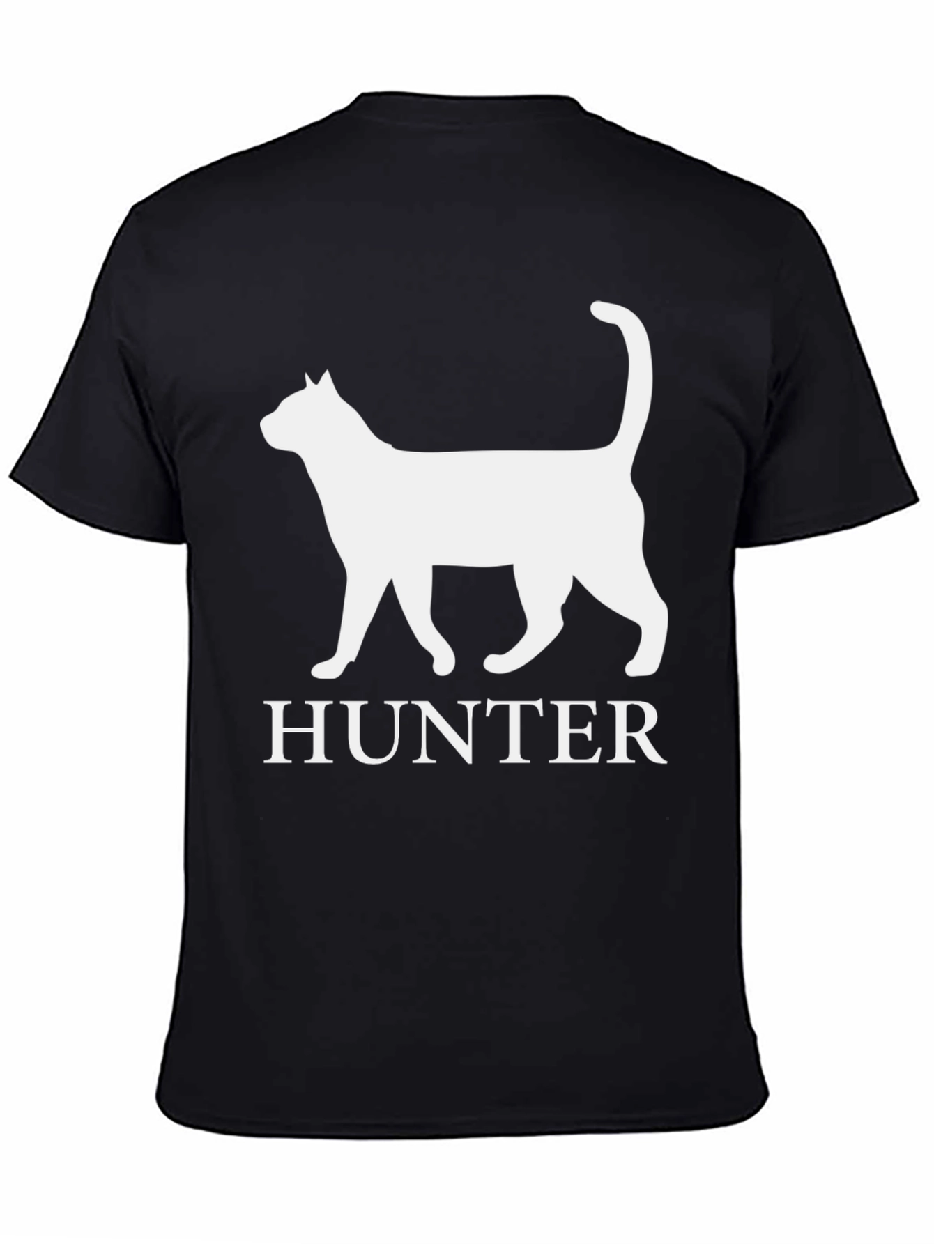 Hunter Cat T-Shirt - Black Cotton Tee